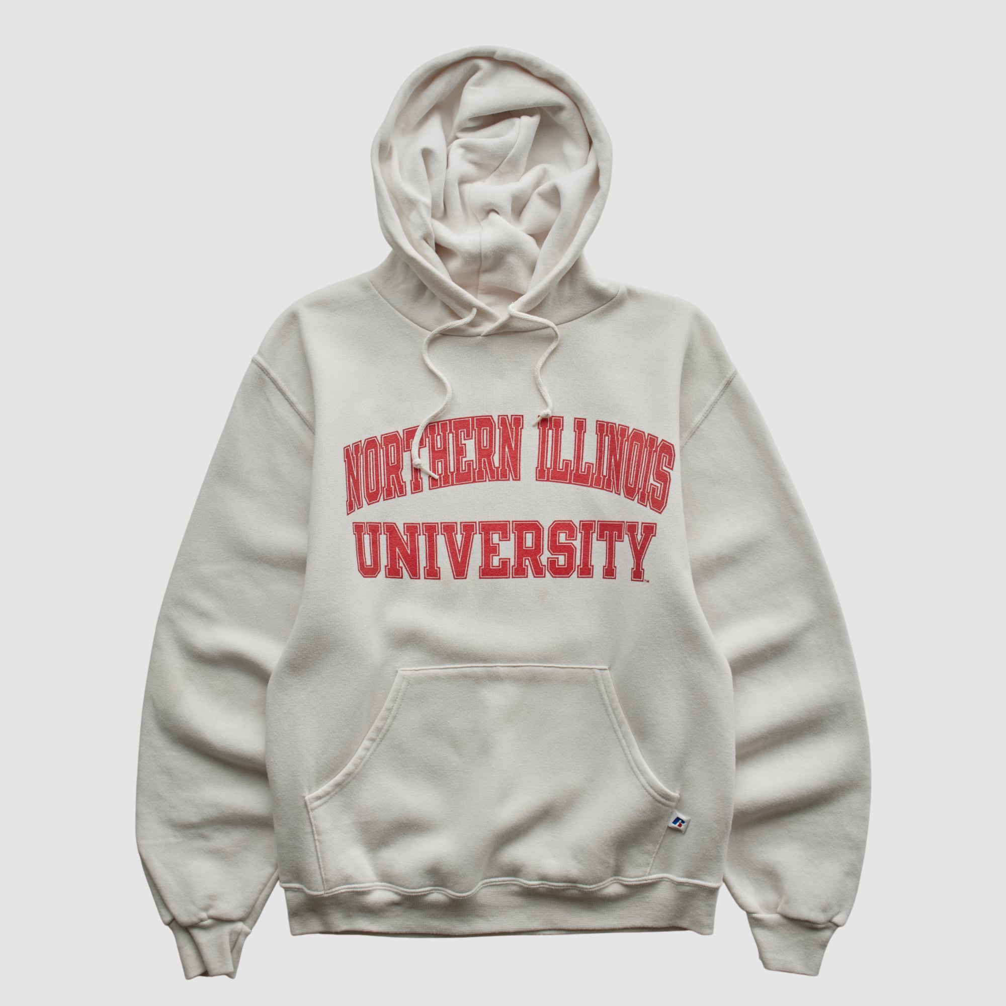 Northern Illinois Huskies Russell 2000s Hooded Pullover Sweatshirt - White - XS by Fanatics Real Vintage