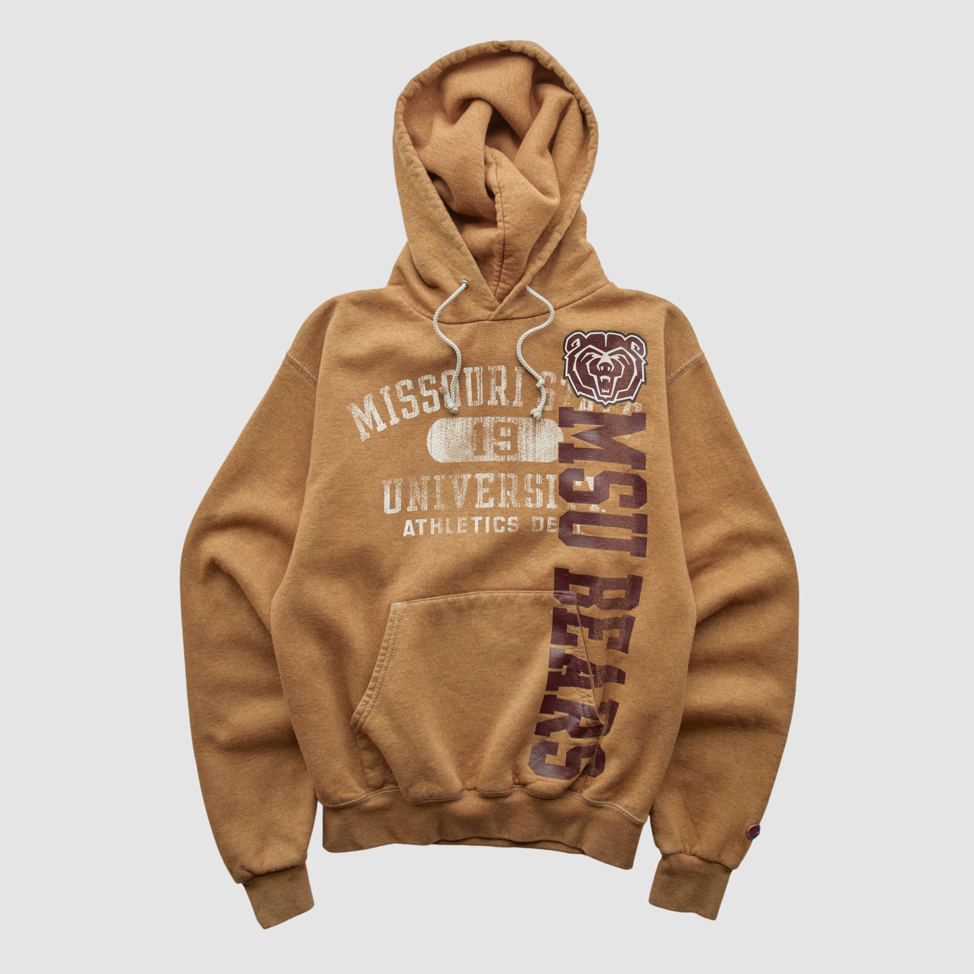 Missouri State University Bears Champion 2010s Hooded Pullover Sweatshirt - Clay - XS by Fanatics Real Vintage