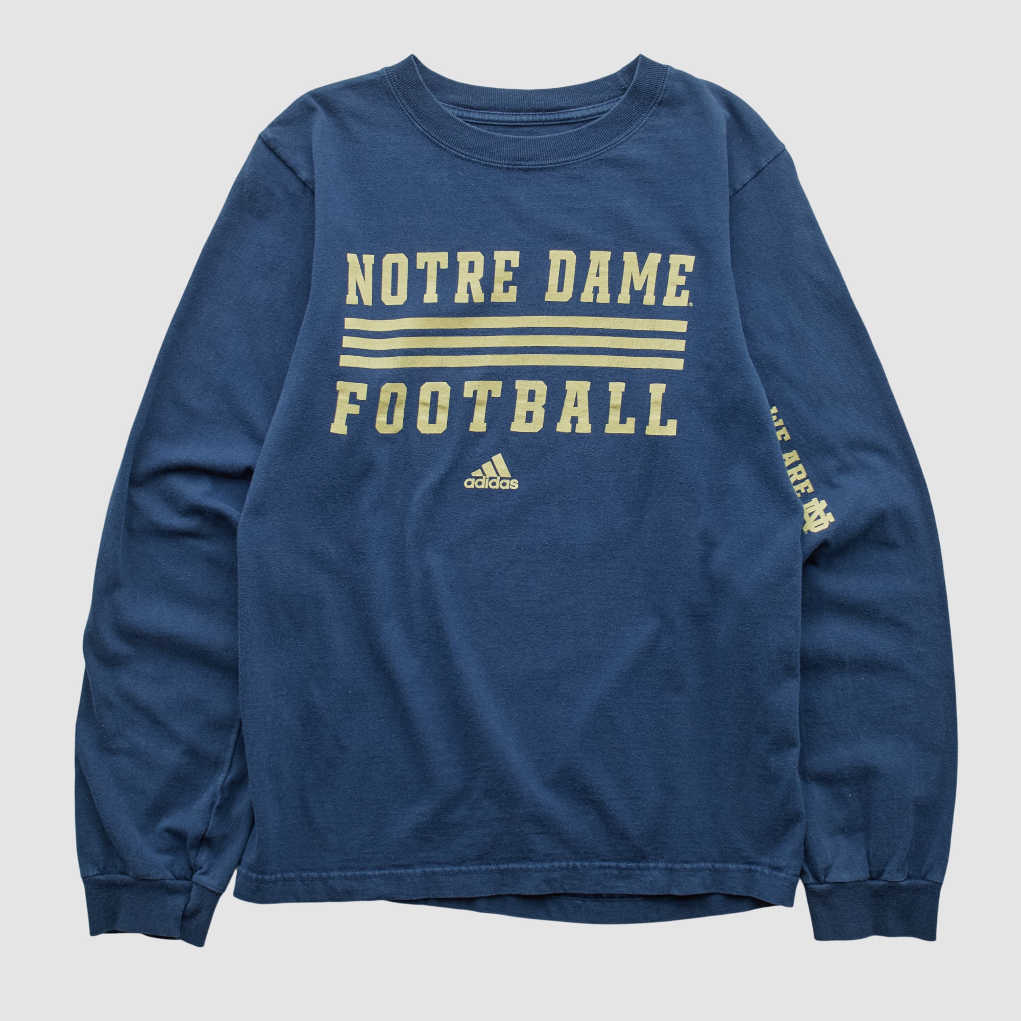 Notre Dame Fighting Irish Adidas 2000s Long Sleeve T-shirt - Navy - XS by Fanatics Real Vintage