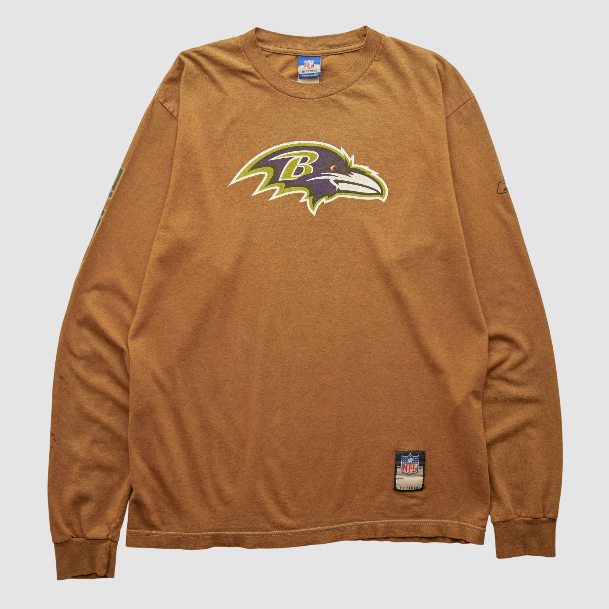 Baltimore Ravens Reebok 2000s Long Sleeve T-shirt – Clay – M by Fanatics Real Vintage Baltimore Ravens Reebok 2000s Long Sleeve T-shirt – Clay – M by Fanatics Real Vintage