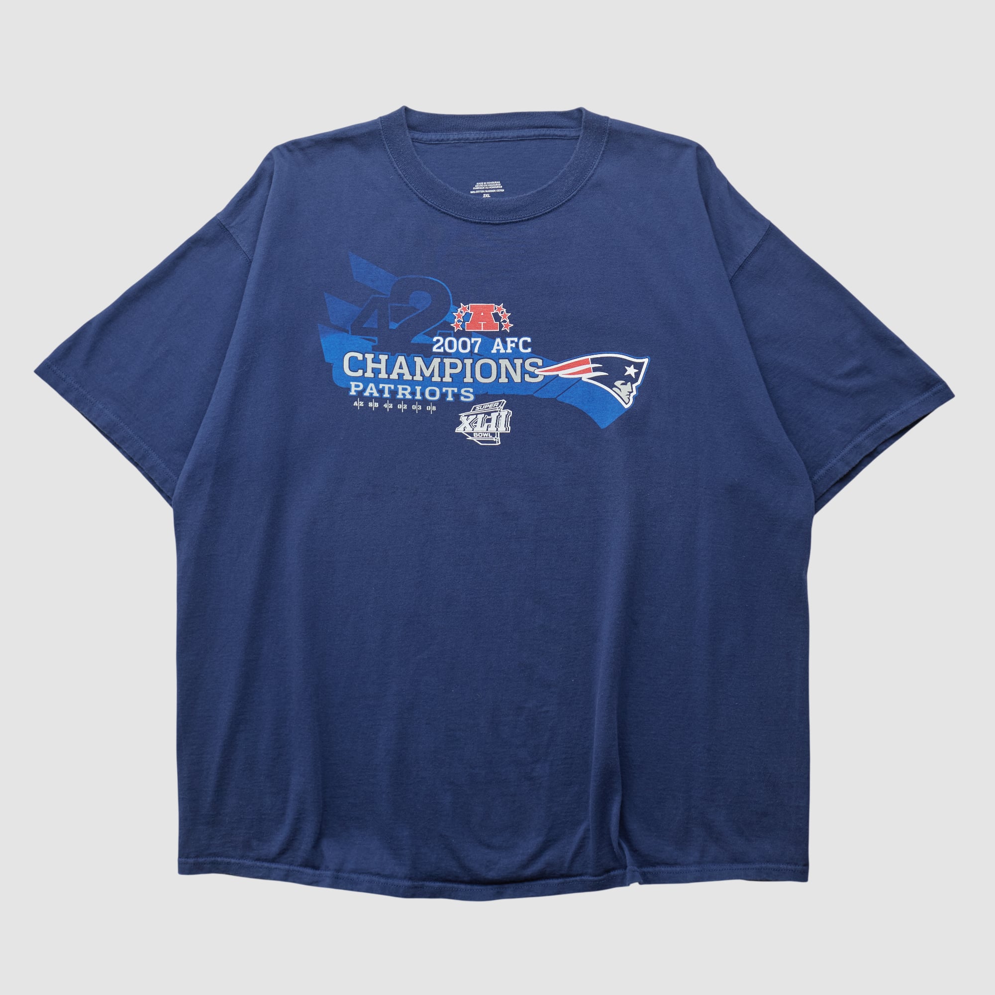 New England Patriots 2007 T-shirt - Navy - 3XL by Fanatics Real Vintage