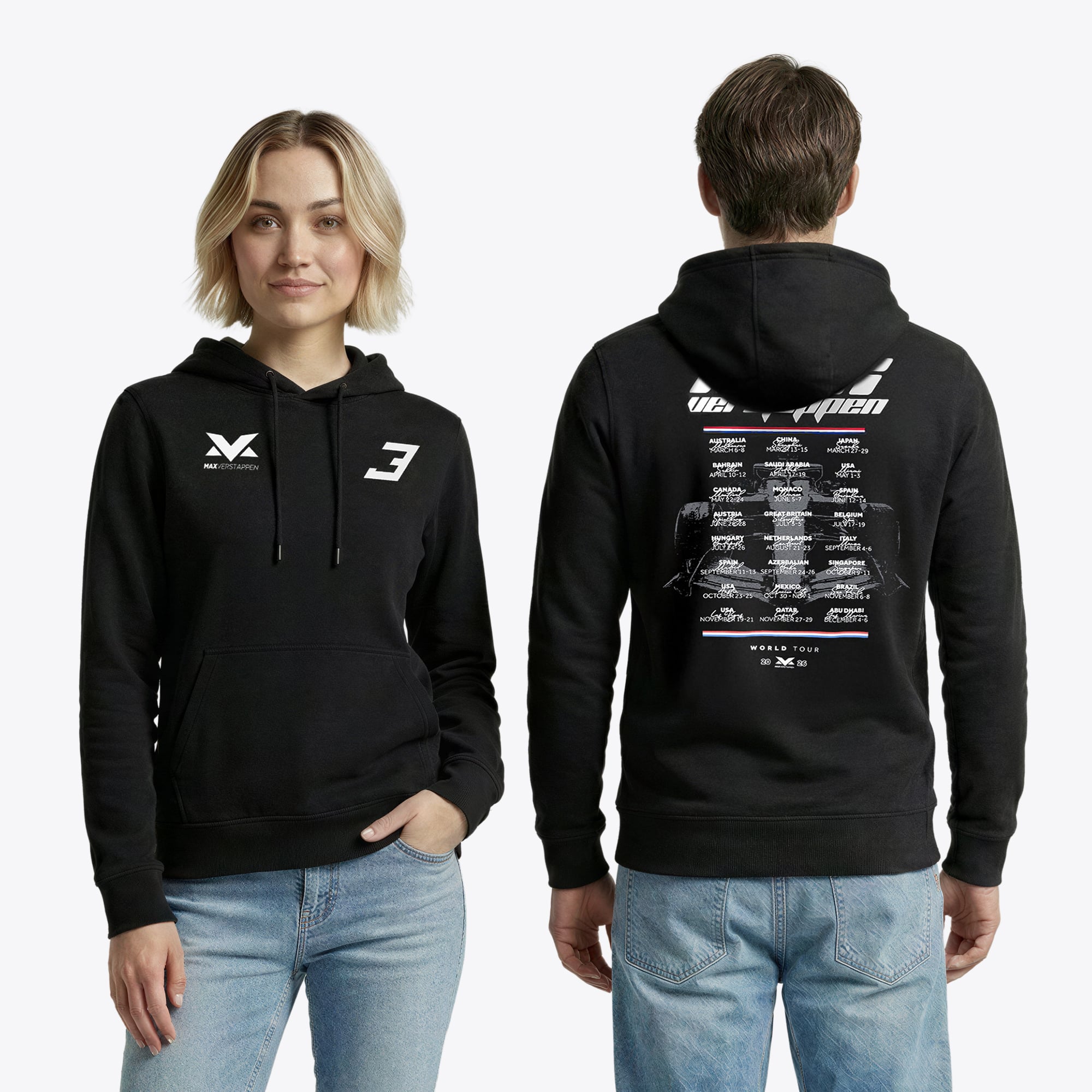 Sudadera con capucha MV World Tour - Negra