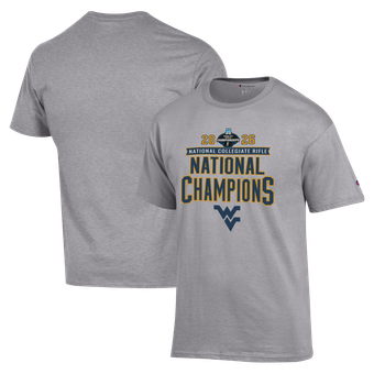 Unisex Champion Gray West Virginia Mountaineers 2026 NCAA Rifle National Champions T-Shirt