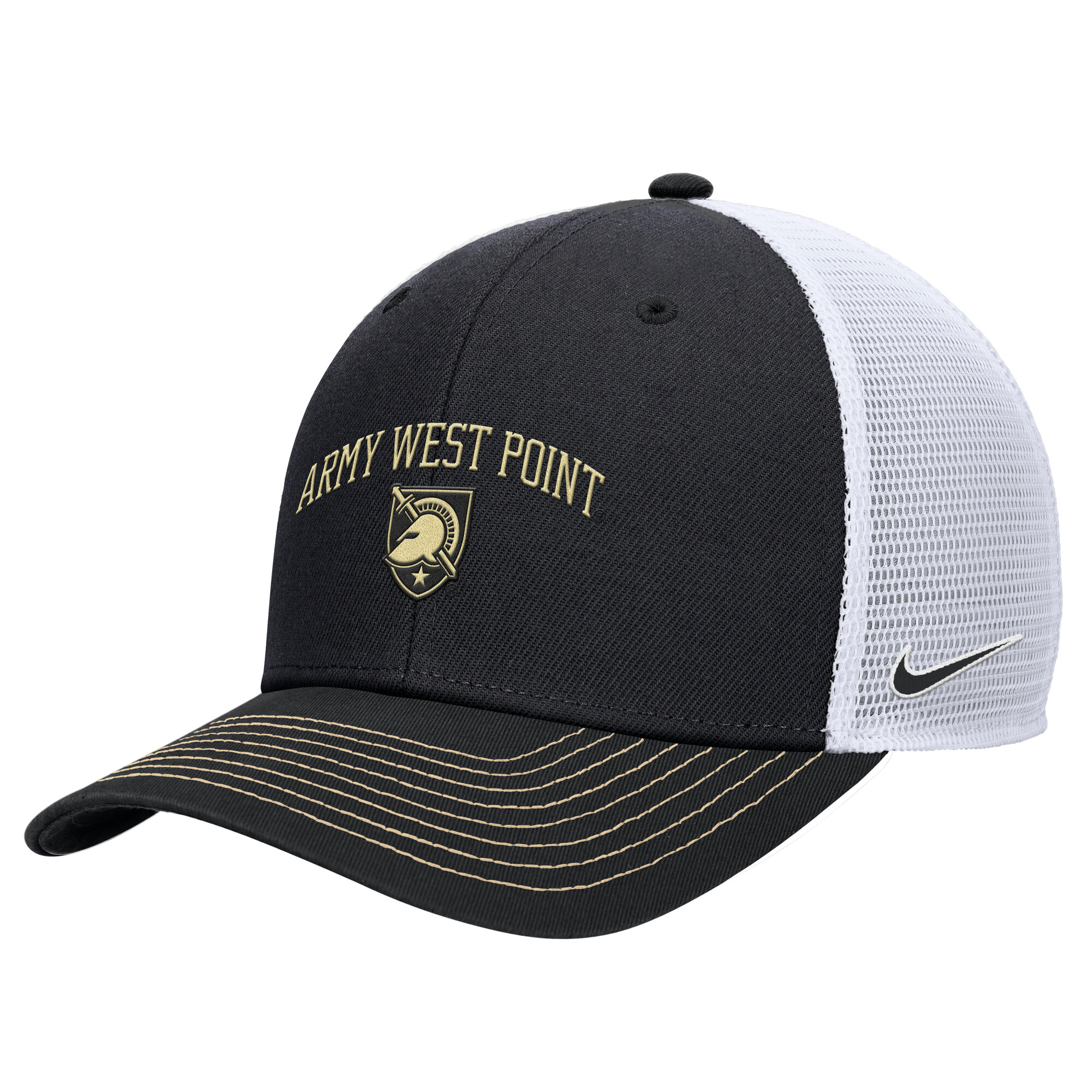 Men's Nike Black Army Black Knights Rise Trucker Dri-FIT Adjustable Hat