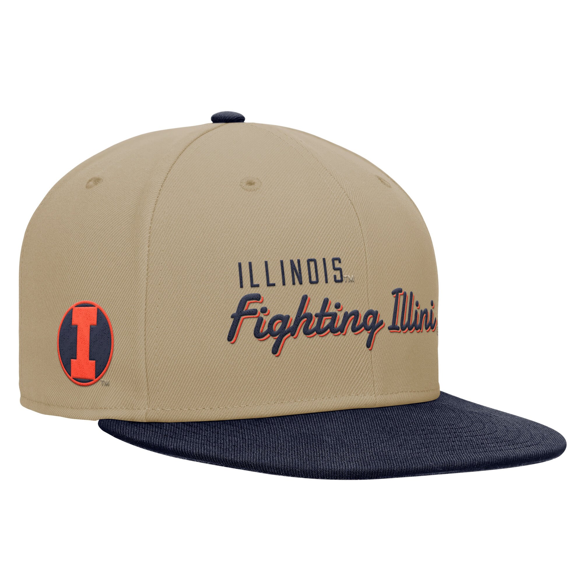 Men's Nike Beige/Navy Illinois Fighting Illini Pro Dri-FIT Snapback Hat