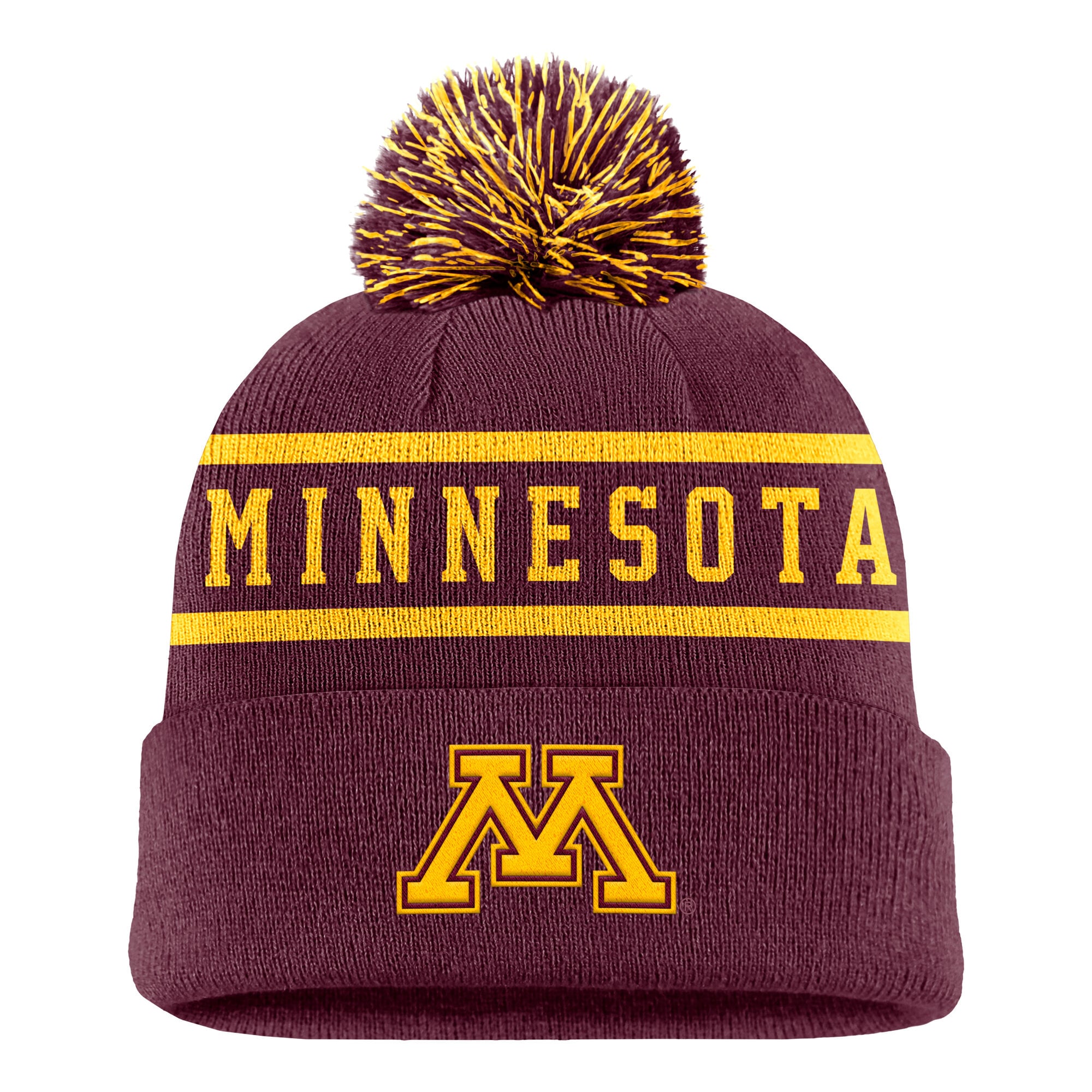 Men's Nike Maroon Minnesota Golden Gophers Peak Cuffed Knit Hat with Pom