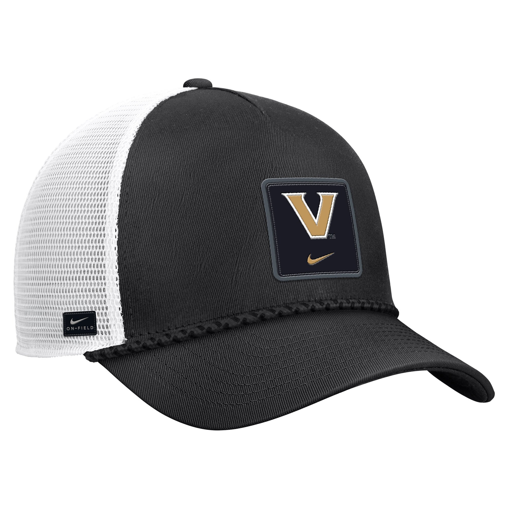 Men's Nike Black Vanderbilt Commodores 2026 On-Field Rope Adjustable Trucker Hat