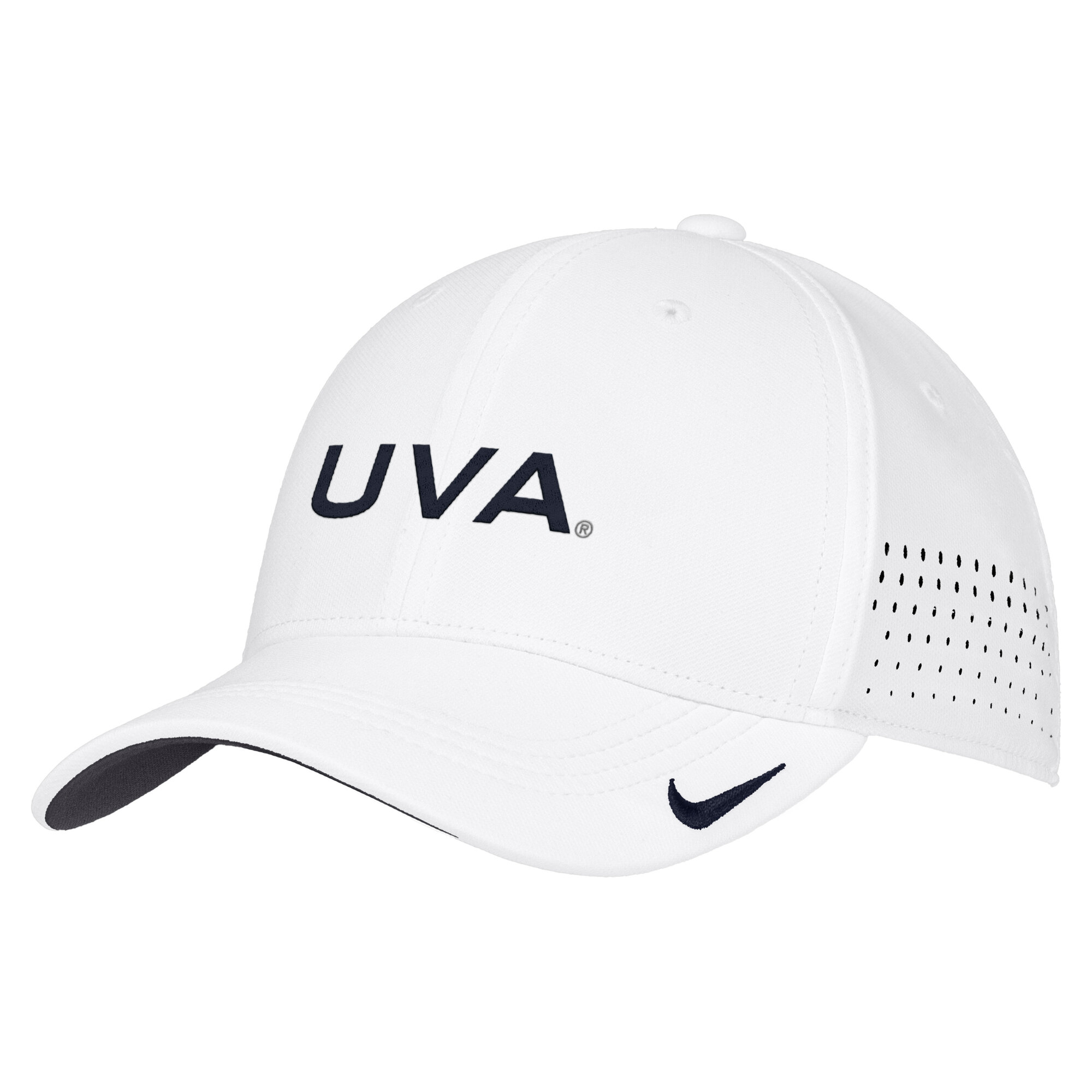 Men's Nike White Virginia Cavaliers 2026 On-Field AeroBill SwooshFlex Dri-FIT Hat