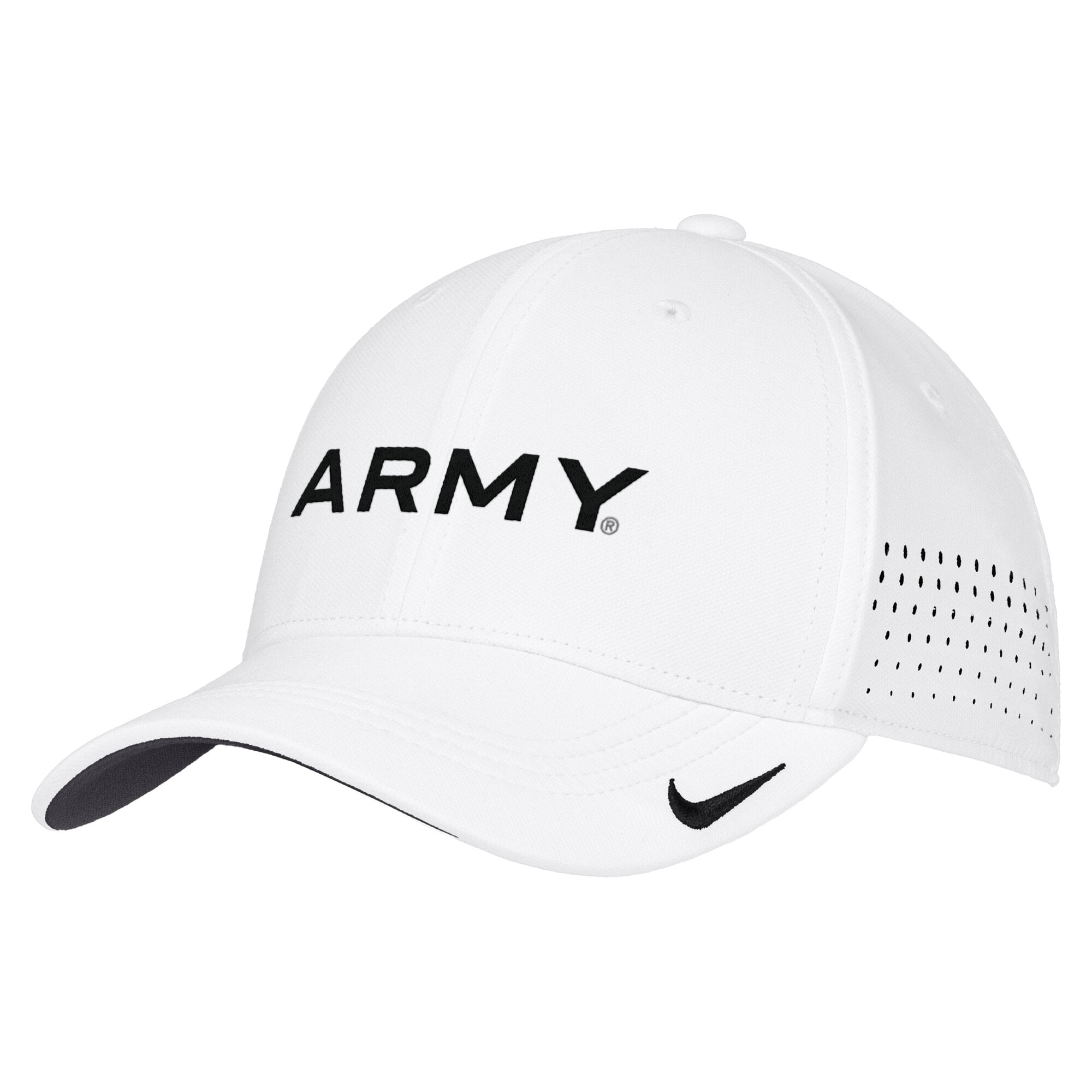 Men's Nike Black Army Black Knights 2026 On-Field AeroBill SwooshFlex Dri-FIT Hat