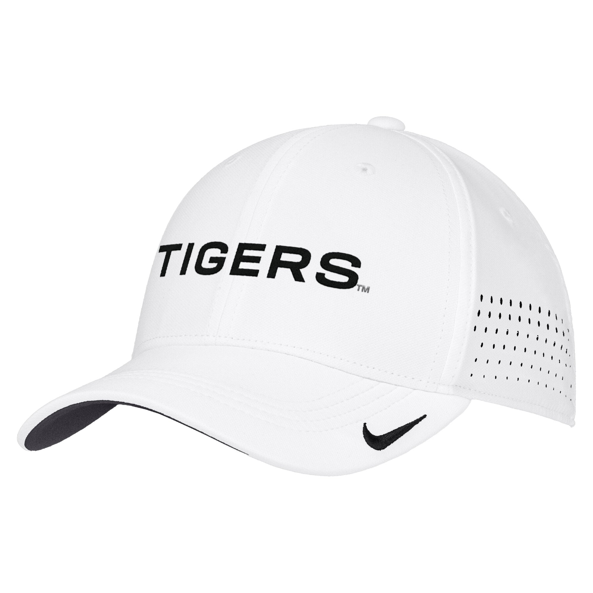 Men's Nike White Missouri Tigers 2026 On-Field AeroBill SwooshFlex Dri-FIT Hat