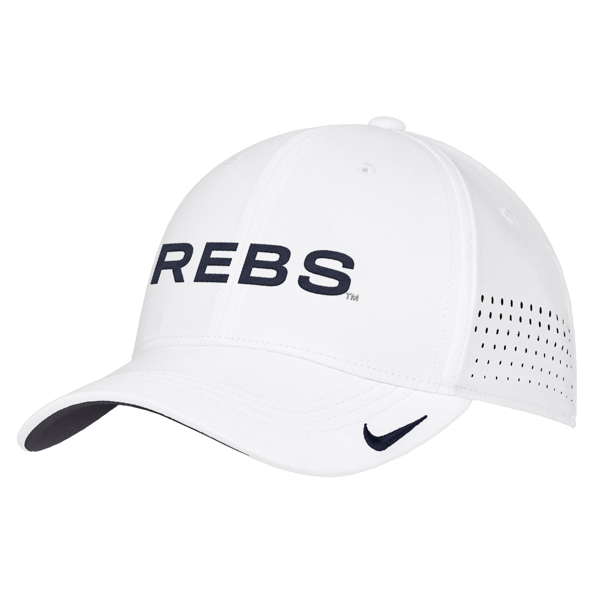 Men's Nike White Ole Miss Rebels 2026 On-Field AeroBill SwooshFlex Dri-FIT Hat