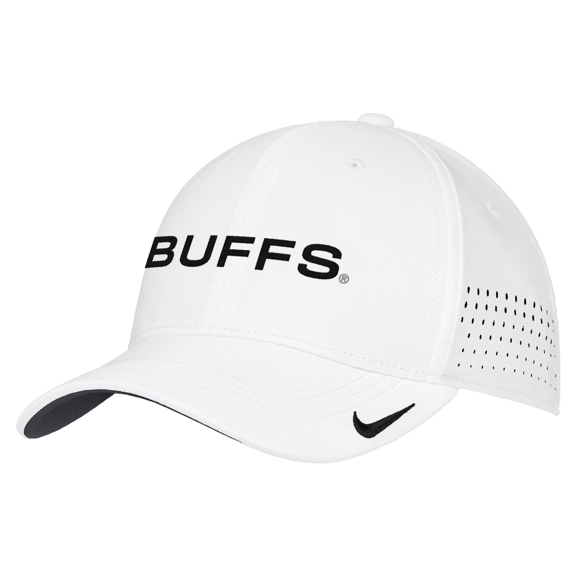 Men's Nike White Colorado Buffaloes 2026 On-Field AeroBill SwooshFlex Dri-FIT Hat