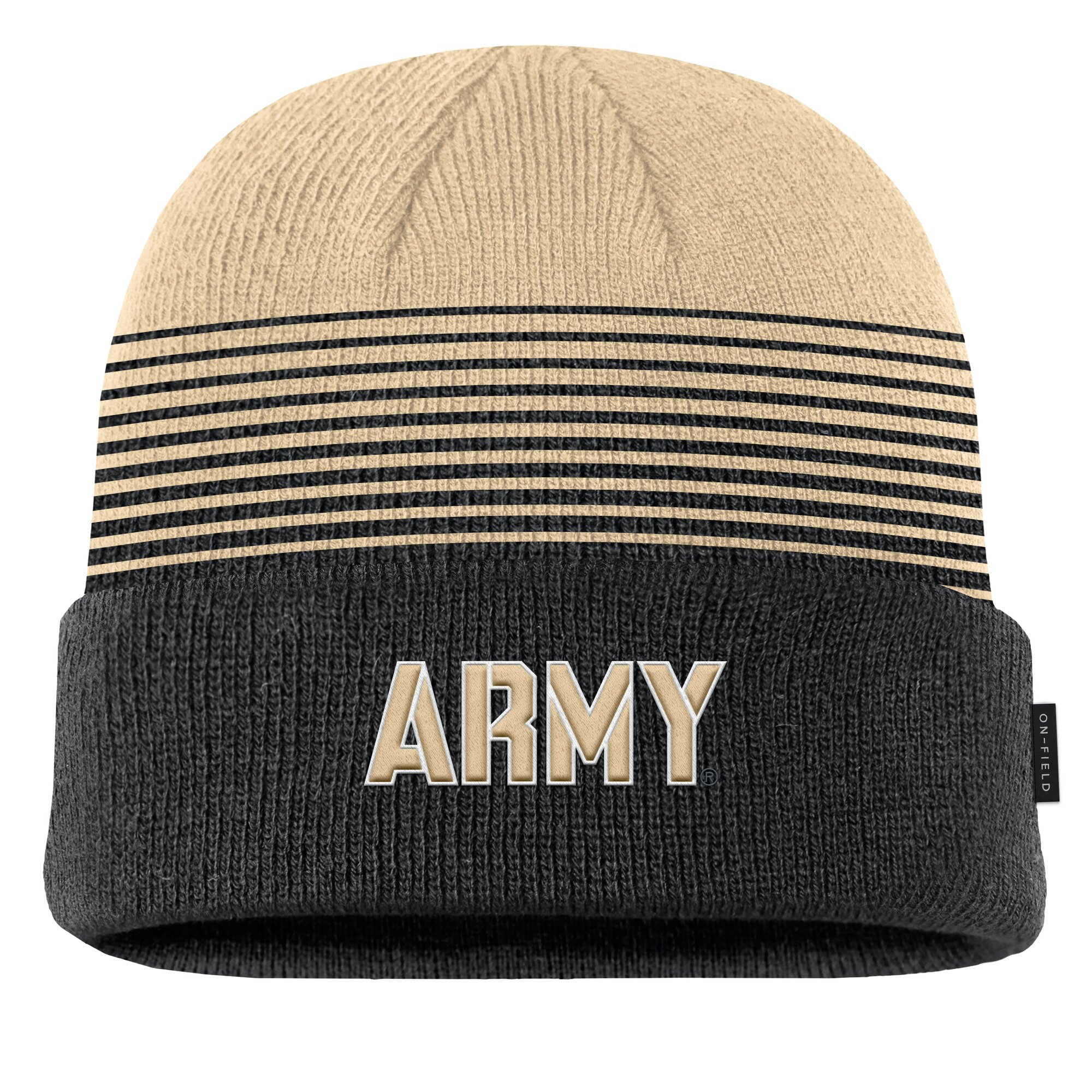Men's Nike Black/Gold Army Black Knights 2026 On-Field Gradient Terra Cuffed Knit Hat