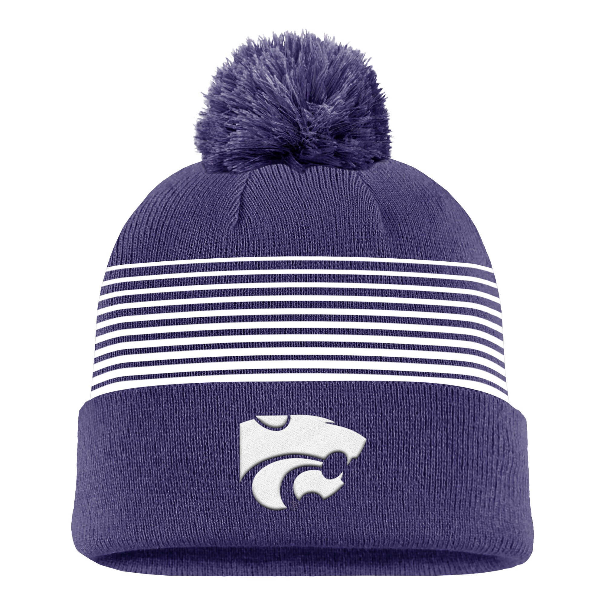Men's Nike Purple Kansas State Wildcats 2026 On-Field Peak Cuffed Knit Hat with Pom