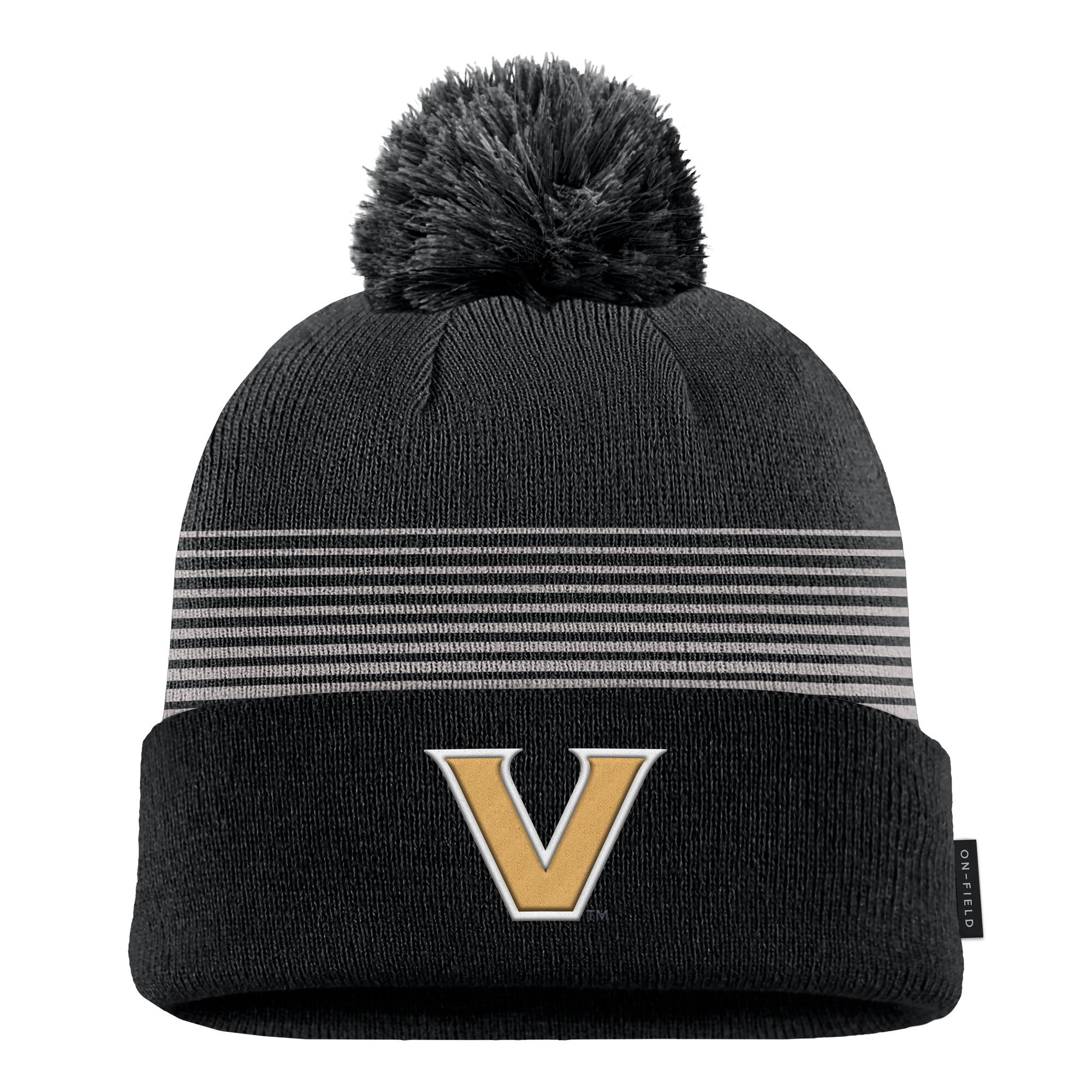 Men's Nike Black Vanderbilt Commodores 2026 On-Field Peak Cuffed Knit Hat with Pom