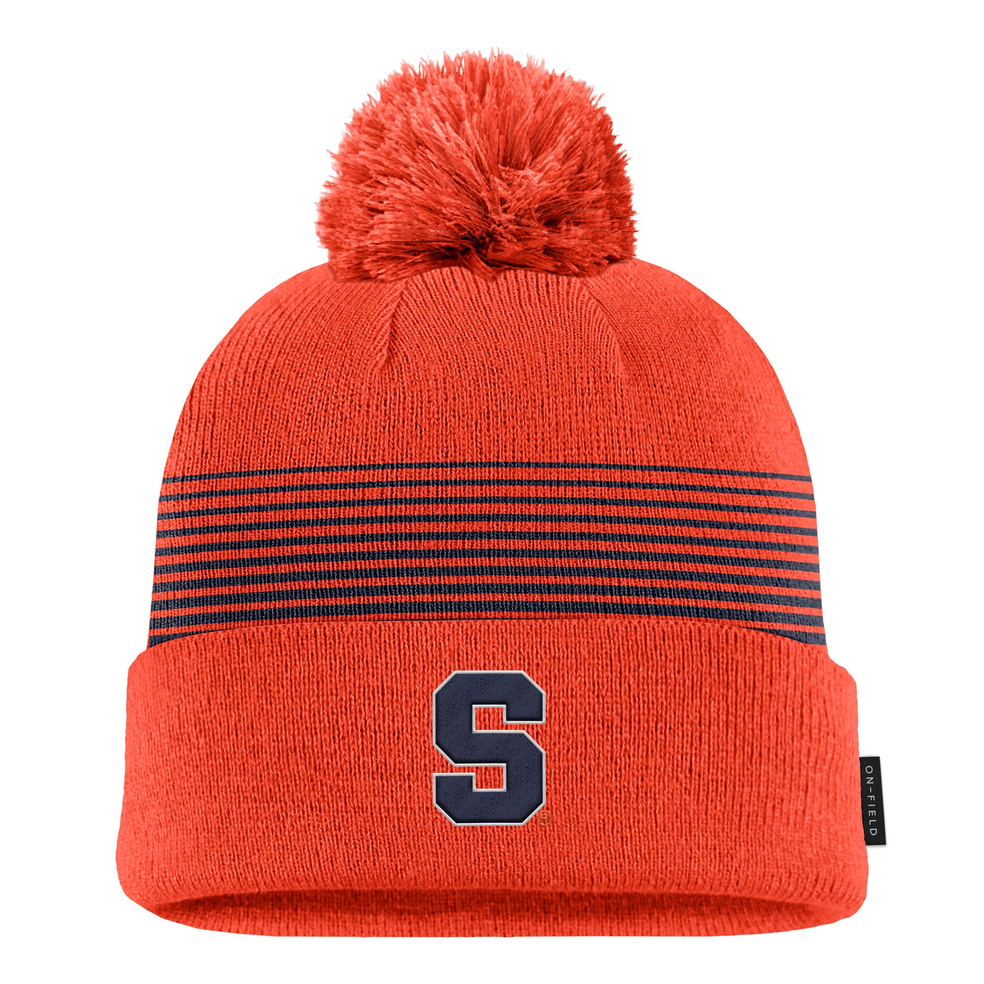 Men's Nike Orange Syracuse Orange 2026 On-Field Peak Cuffed Knit Hat with Pom