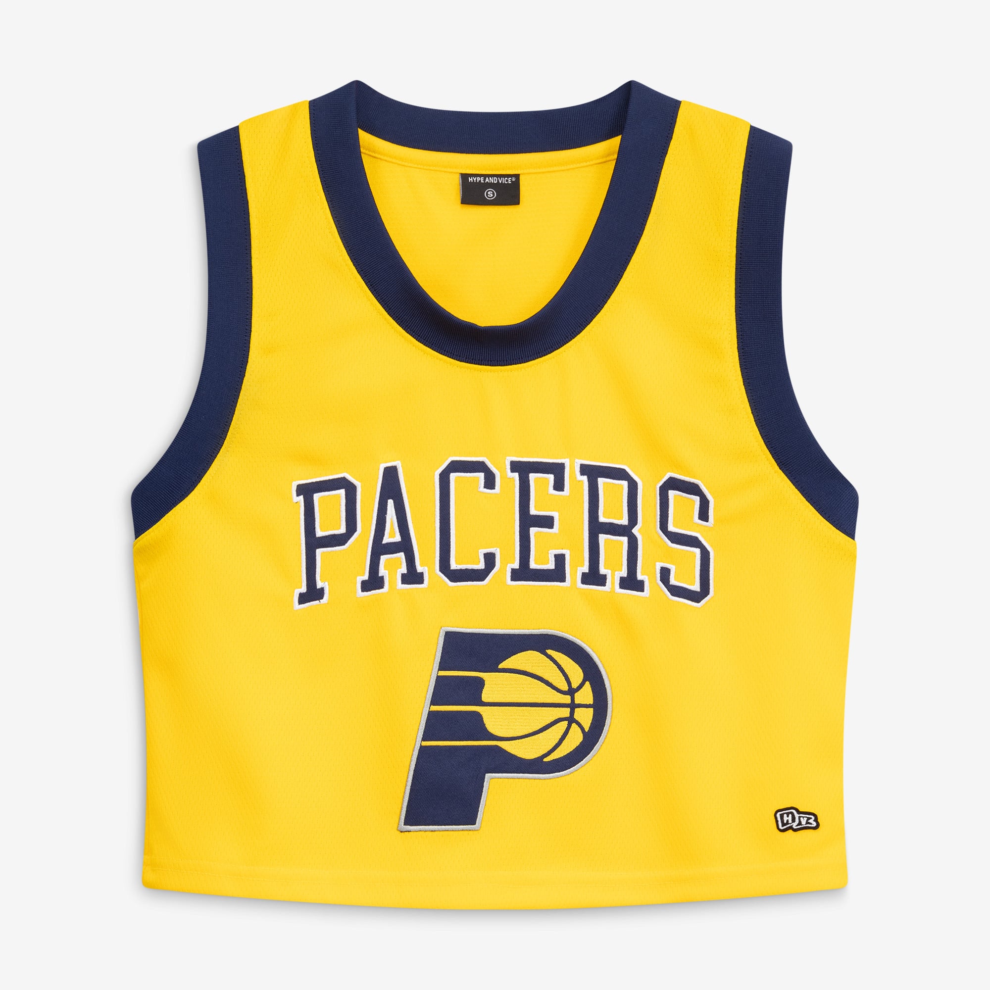 Women's Hype and Vice Gold Indiana Pacers Cropped Basketball Scoop Neck Tank Top