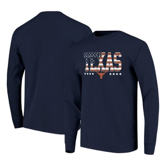 Men's Navy Texas Longhorns Tall Type Flag Long Sleeve T-Shirt