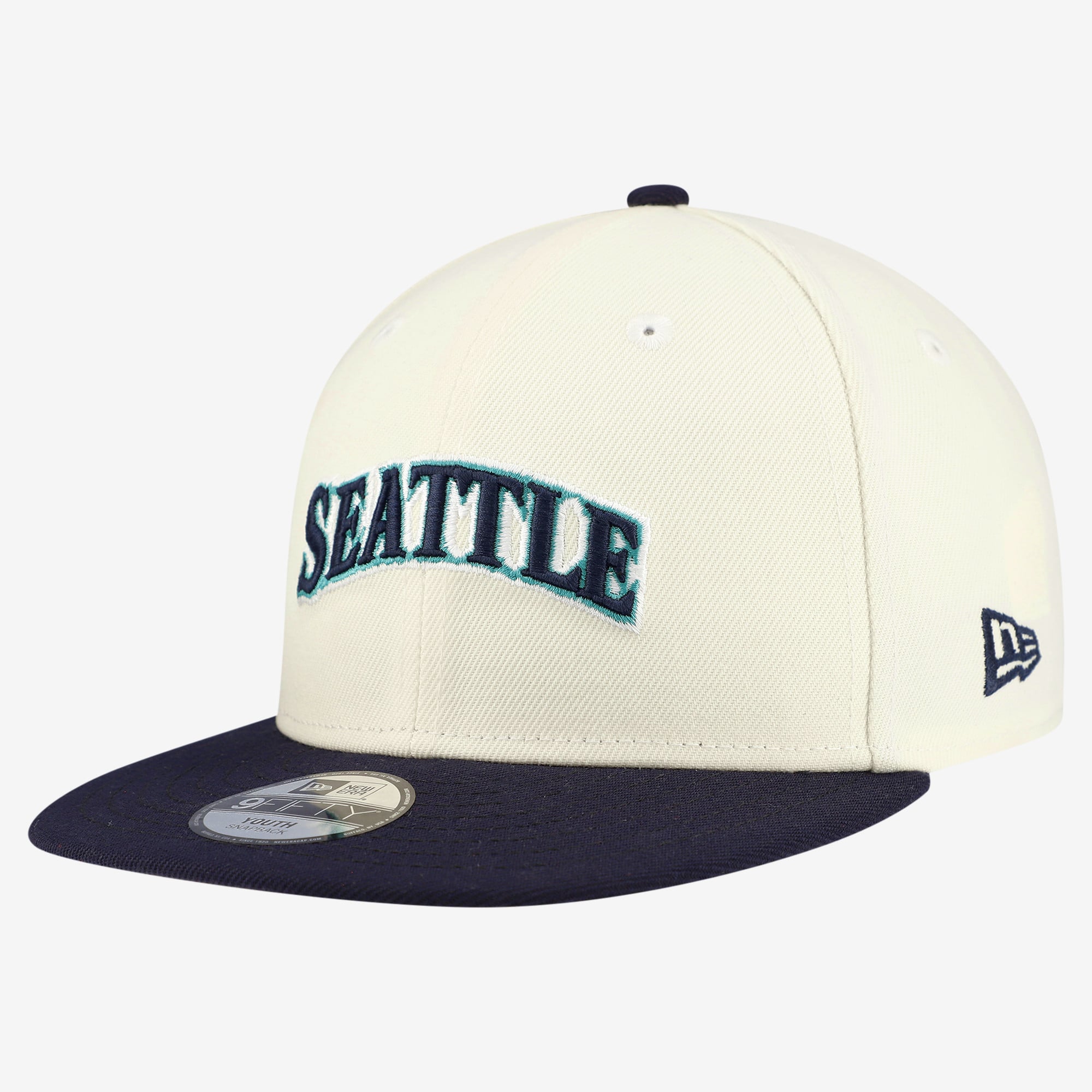 Youth New Era  White Seattle Mariners Two-Tone 9FIFTY Snapback Hat