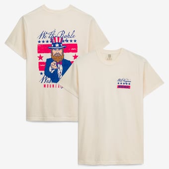 Men's  Cream West Virginia Mountaineers Uncle Sam Mascot T-Shirt