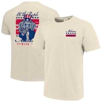 Men's  Cream Alabama Crimson Tide Uncle Sam Mascot T-Shirt