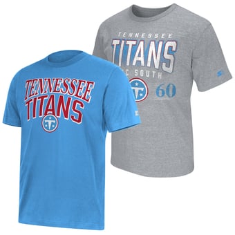 Men's Starter  Light Blue/Heather Gray Tennessee Titans Two-Pack Logo T-Shirt Set