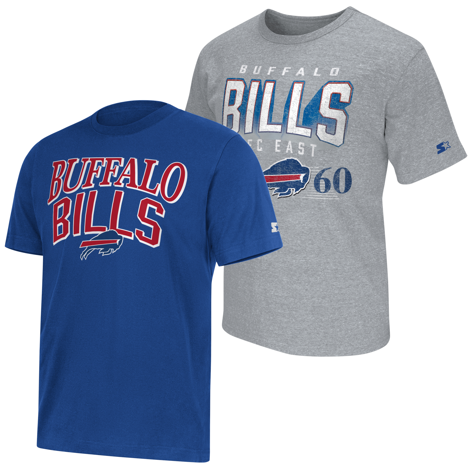 Men's Starter  Royal/Heather Gray Buffalo Bills Two-Pack Logo T-Shirt Set