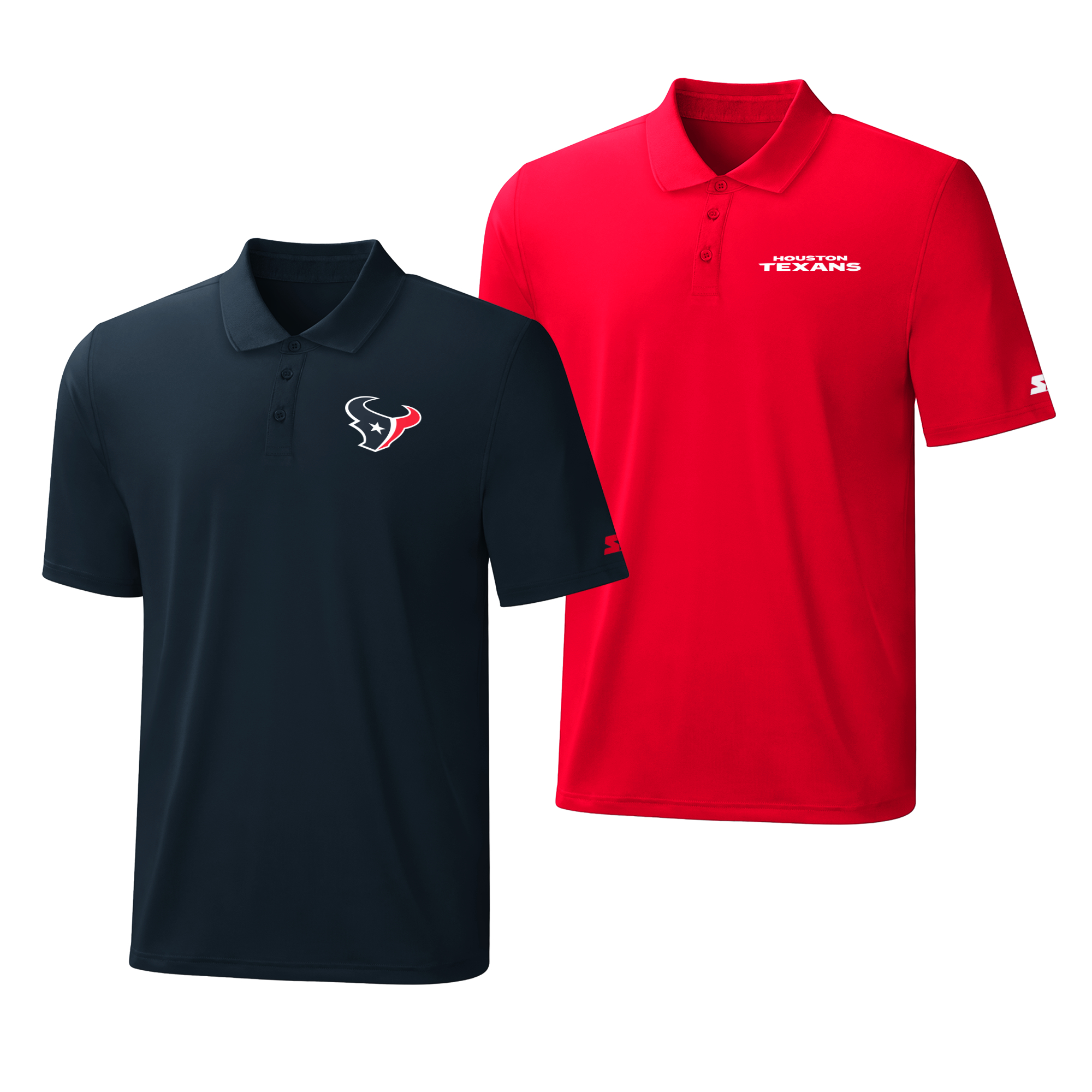 Starter Men's Navy/Red Houston Texans Logo Polo Set, 2-Pack - Navy, Red
