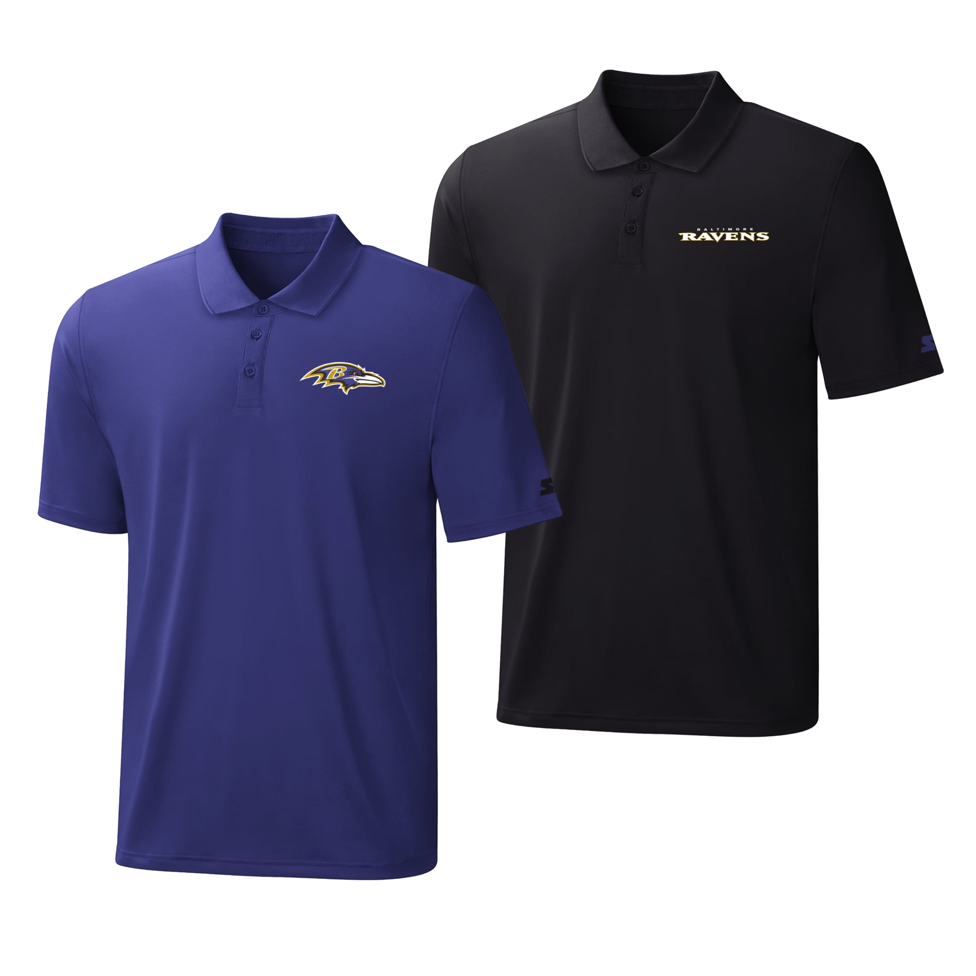 Men’s Starter Purple/Black Baltimore Ravens Two-Pack Logo Polo Set