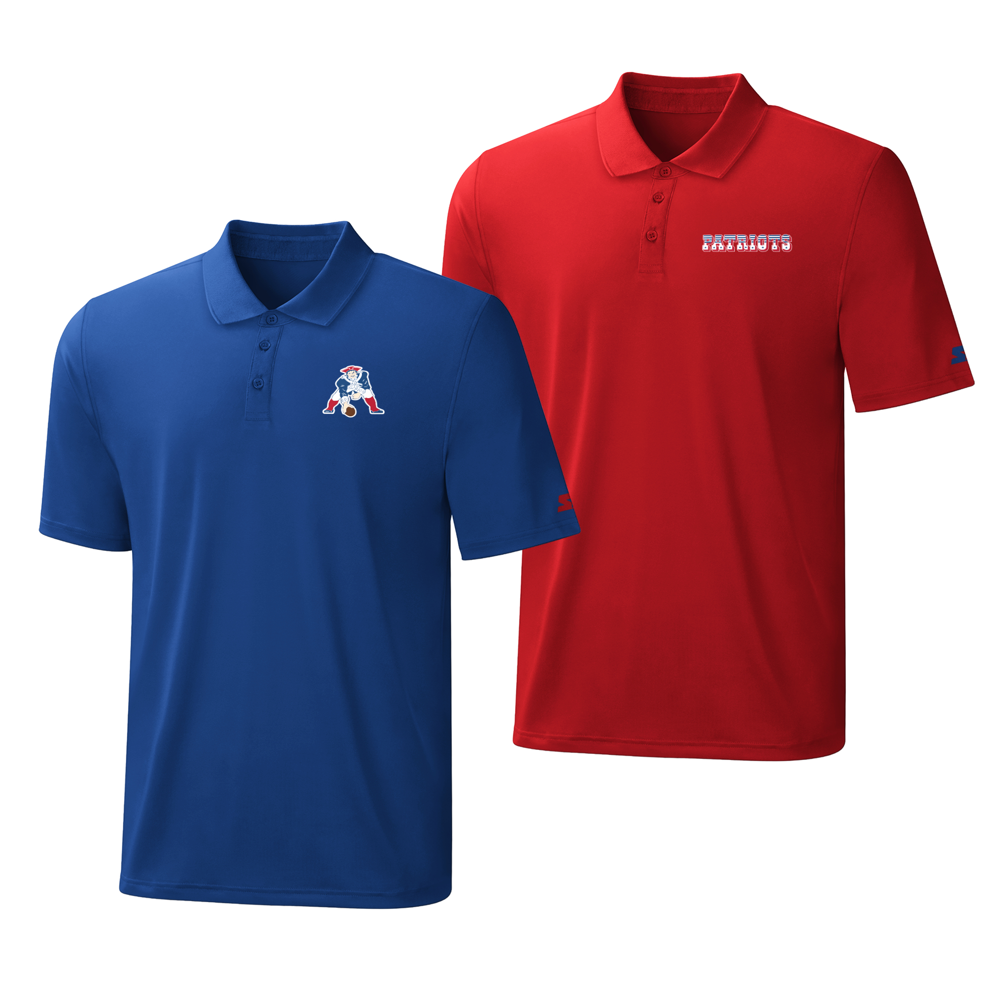 Men's Starter Royal/Red New England Patriots Vintage Logo Polo Set