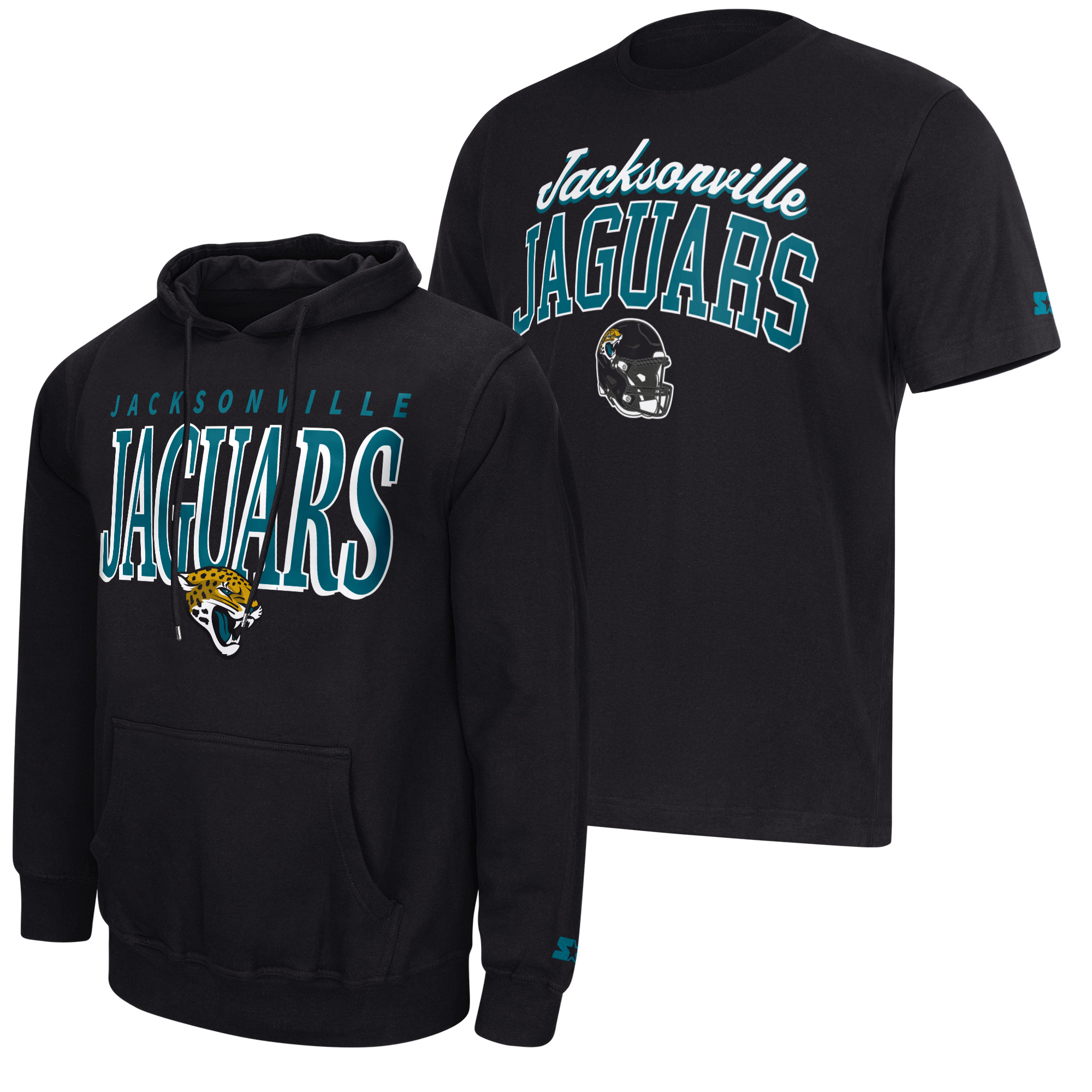 Men's Starter Black Jacksonville Jaguars Logo T-Shirt & Hoodie Set