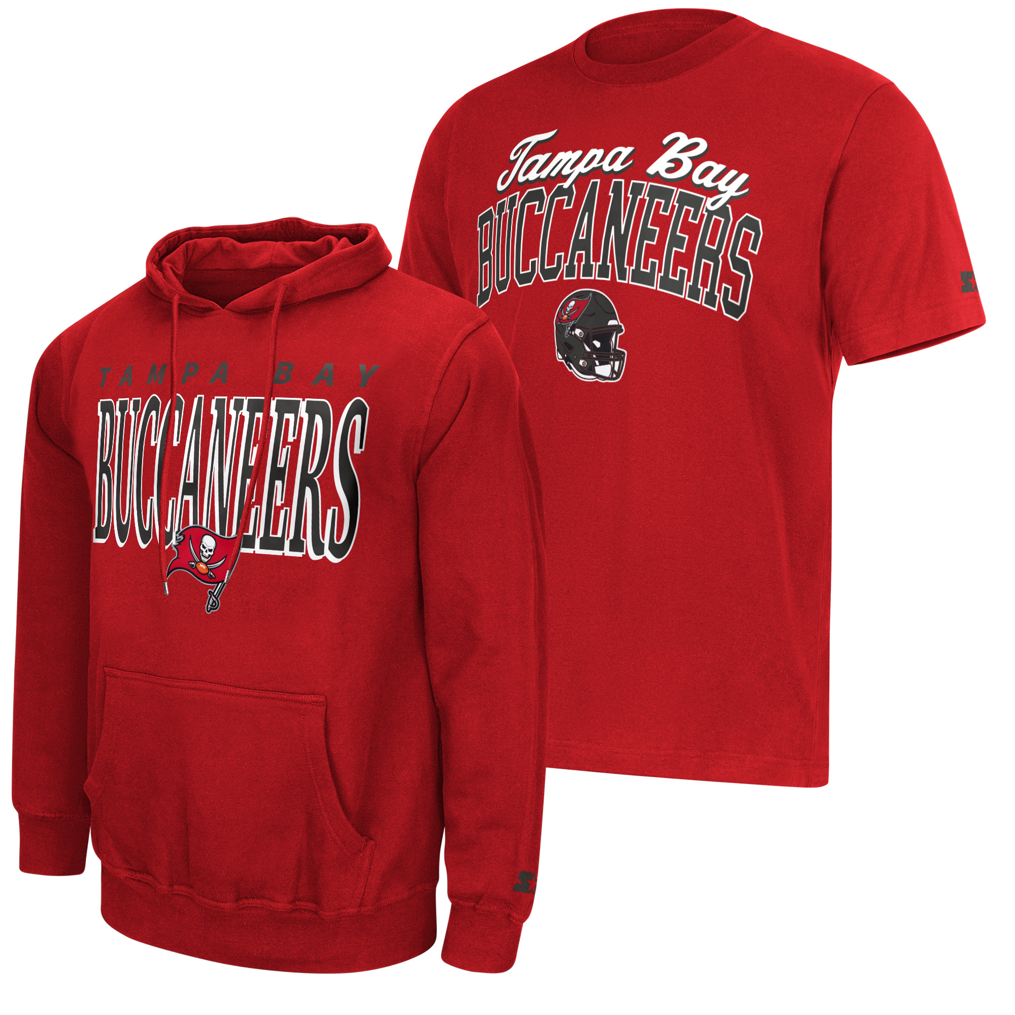 Men's Starter Red Tampa Bay Buccaneers Logo T-Shirt & Hoodie Set
