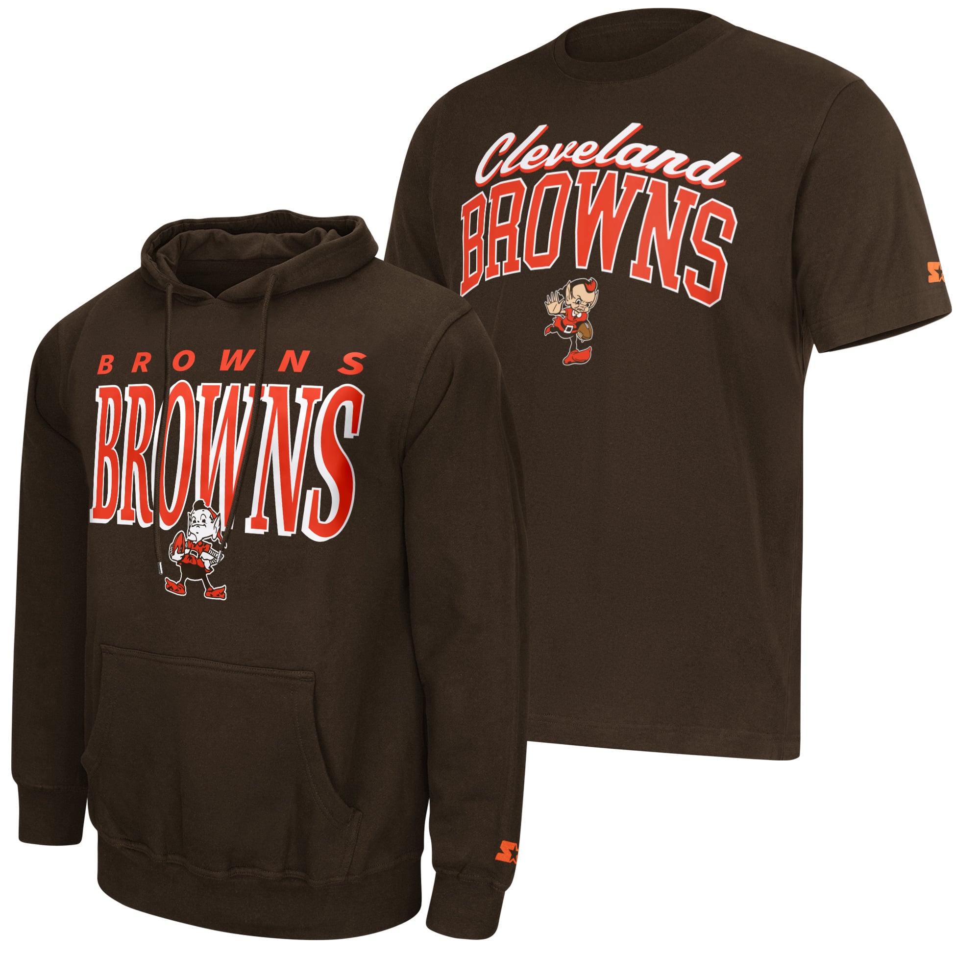 Men’s Starter Brown Cleveland Browns Vintage Logo Hoodie & T-Shirt Combo Pack Men’s Starter Brown Cleveland Browns Vintage Logo Hoodie & T-Shirt Combo Pack