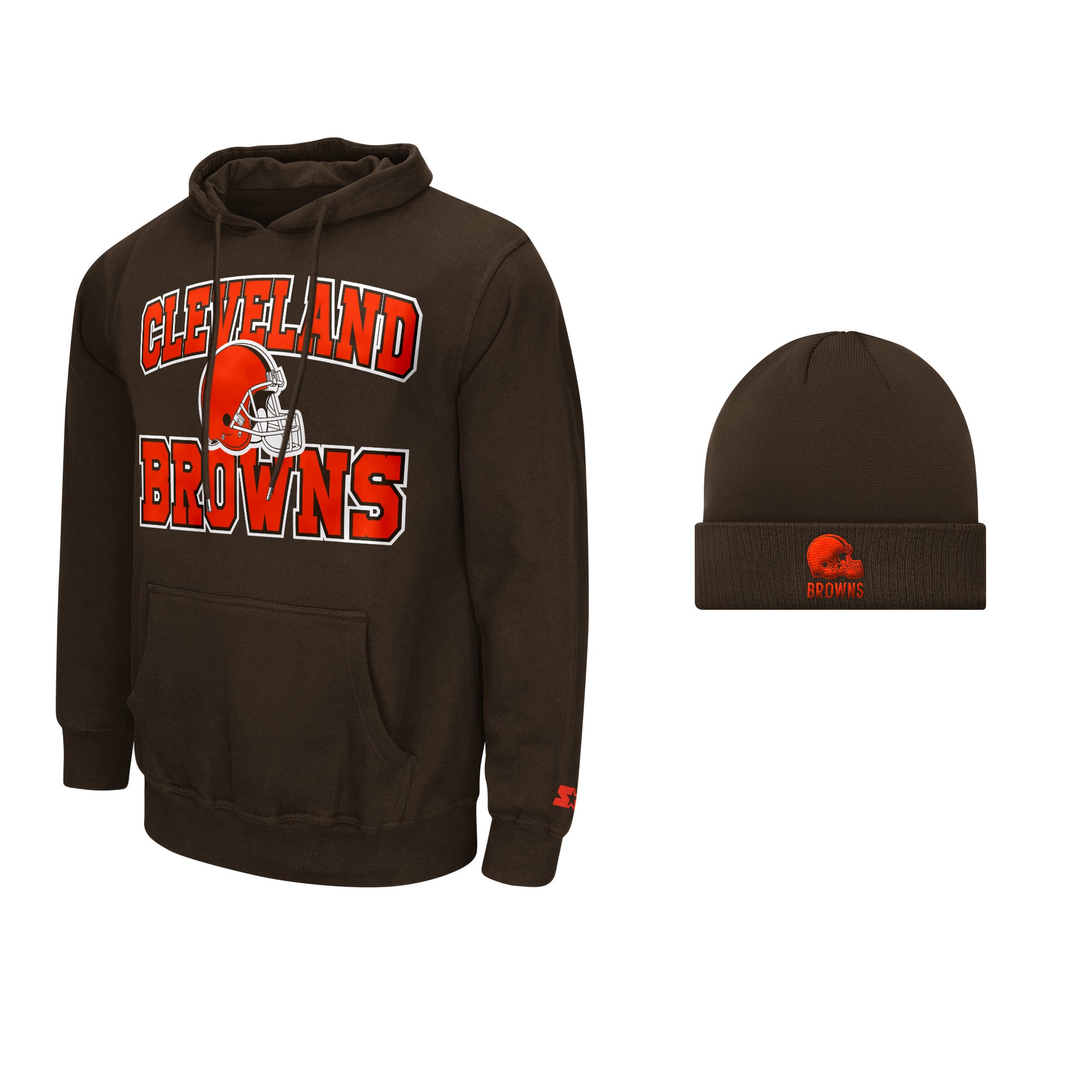 Men’s Starter Brown Cleveland Browns Hoodie and Cuffed Knit Hat Combo Pack Men’s Starter Brown Cleveland Browns Hoodie and Cuffed Knit Hat Combo Pack