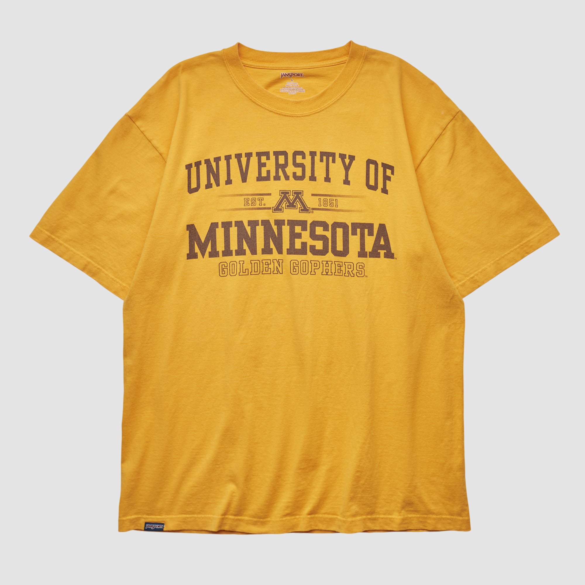 Minnesota Golden Gophers Jansport 2000s T-shirt - Yellow - L by Fanatics Real Vintage