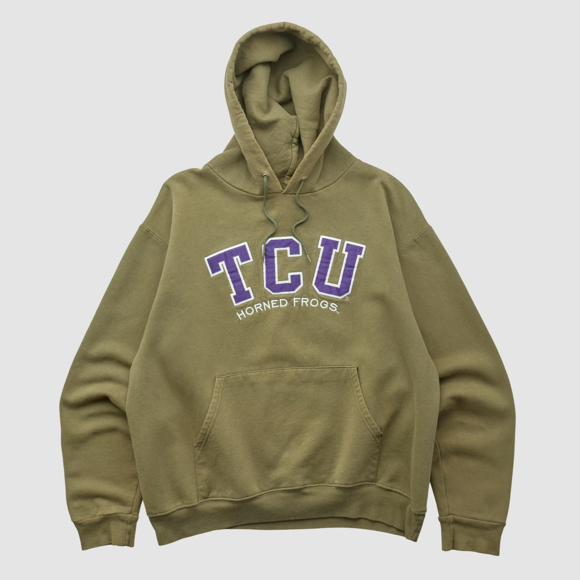 TCU Horned Frogs Champion 2000s Hooded Pullover Sweatshirt – Olive – S by Fanatics Real Vintage TCU Horned Frogs Champion 2000s Hooded Pullover Sweatshirt – Olive – S by Fanatics Real Vintage
