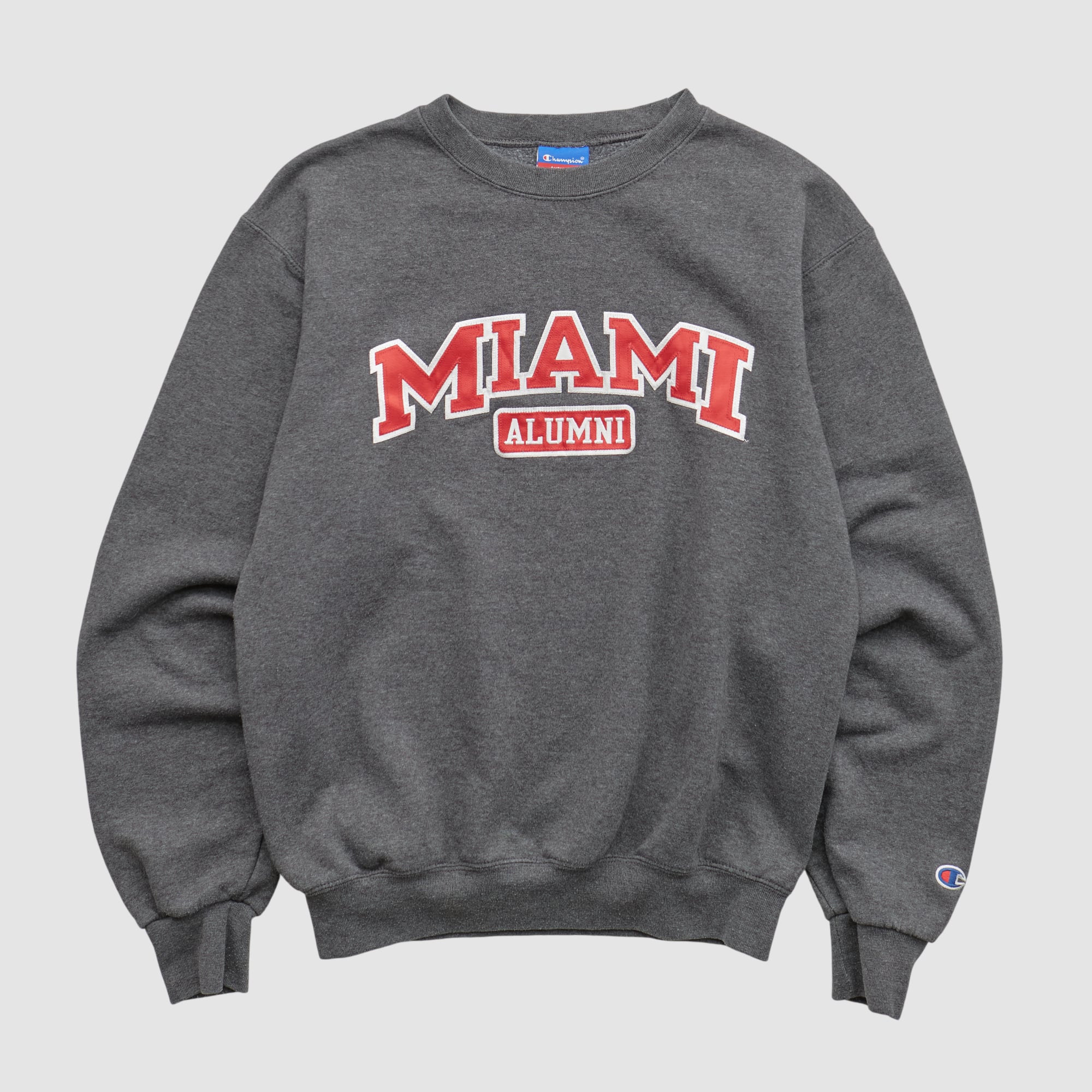 Miami University RedHawks Champion 2000s Pullover Sweatshirt - Dark Heather Gray - XS by Fanatics Real Vintage