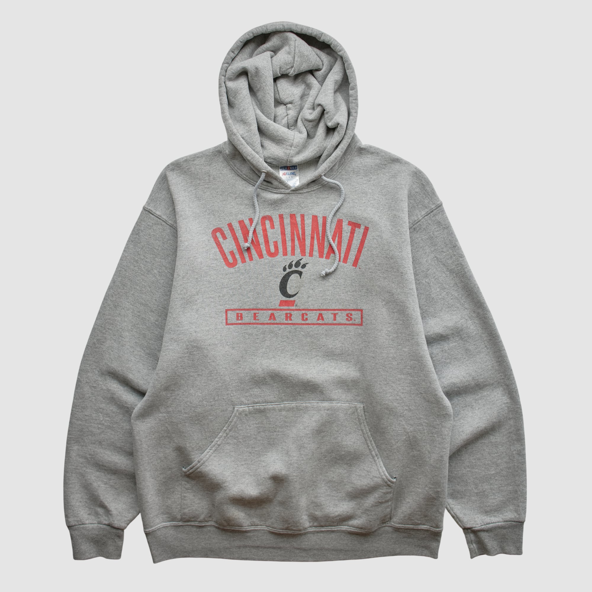 Cincinnati Bearcats Jerzees 2000s Hooded Pullover Sweatshirt - Heather Gray - S by Fanatics Real Vintage