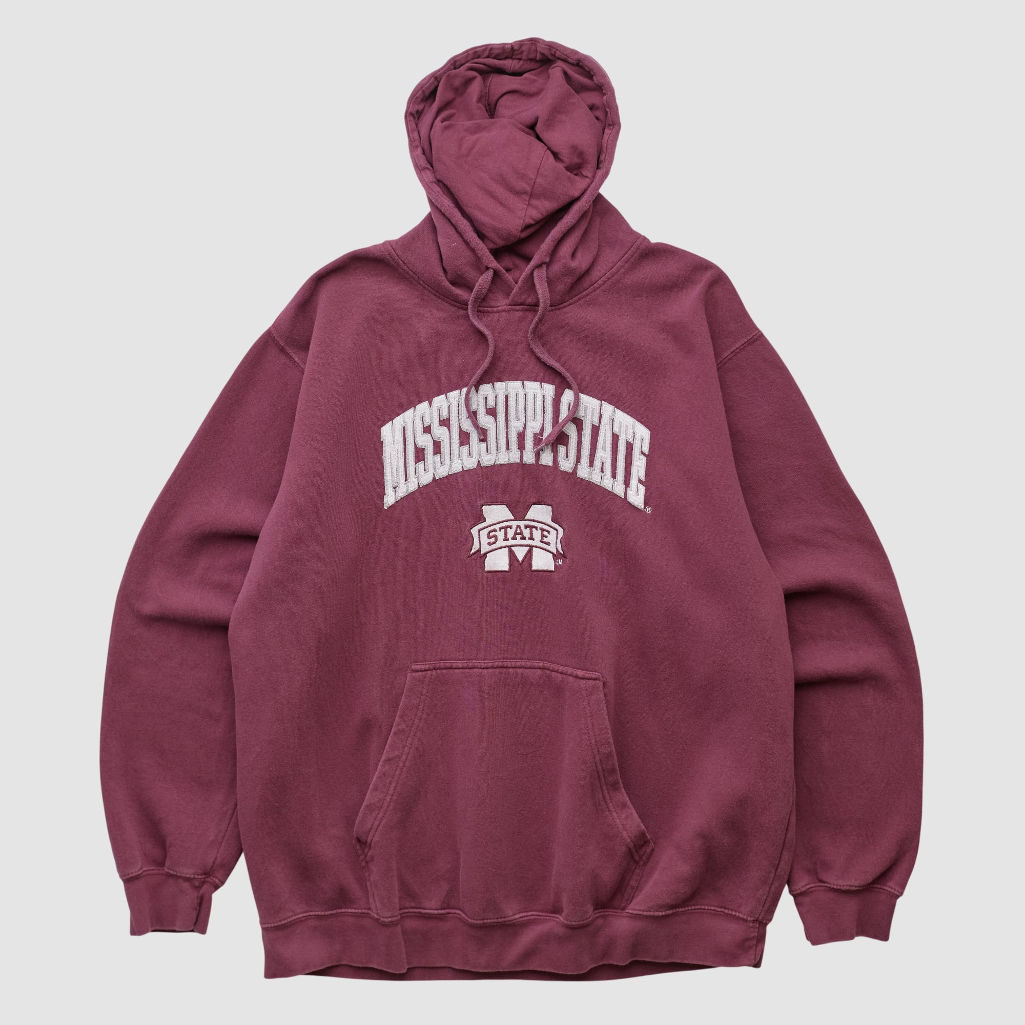 Mississippi State Bulldogs Genuine Stuff 2000s Hooded Pullover Sweatshirt - Maroon - XL by Fanatics Real Vintage