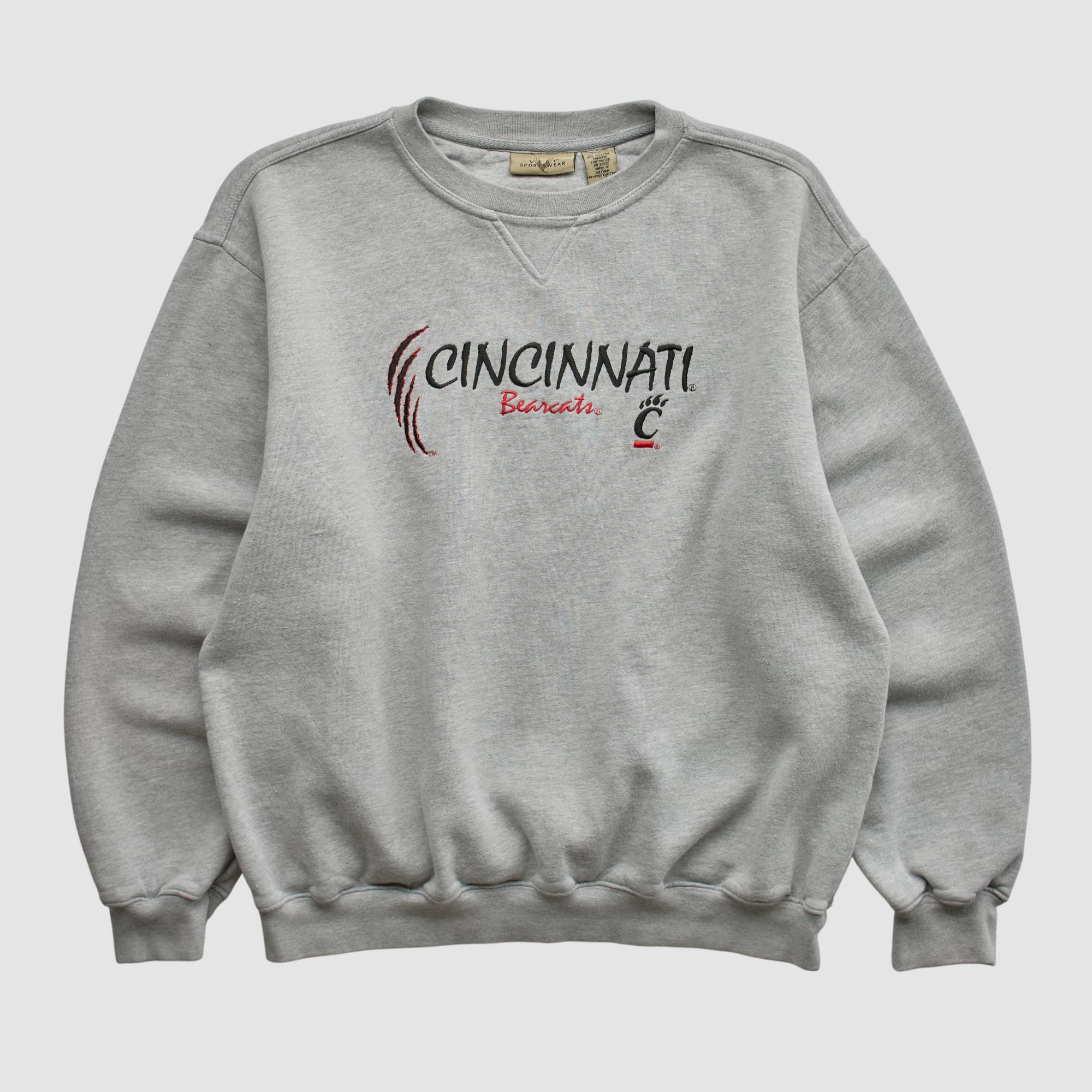 Cincinnati Bearcats Vessi Sportswear 2000s Pullover Sweatshirt - Heather Gray - S by Fanatics Real Vintage