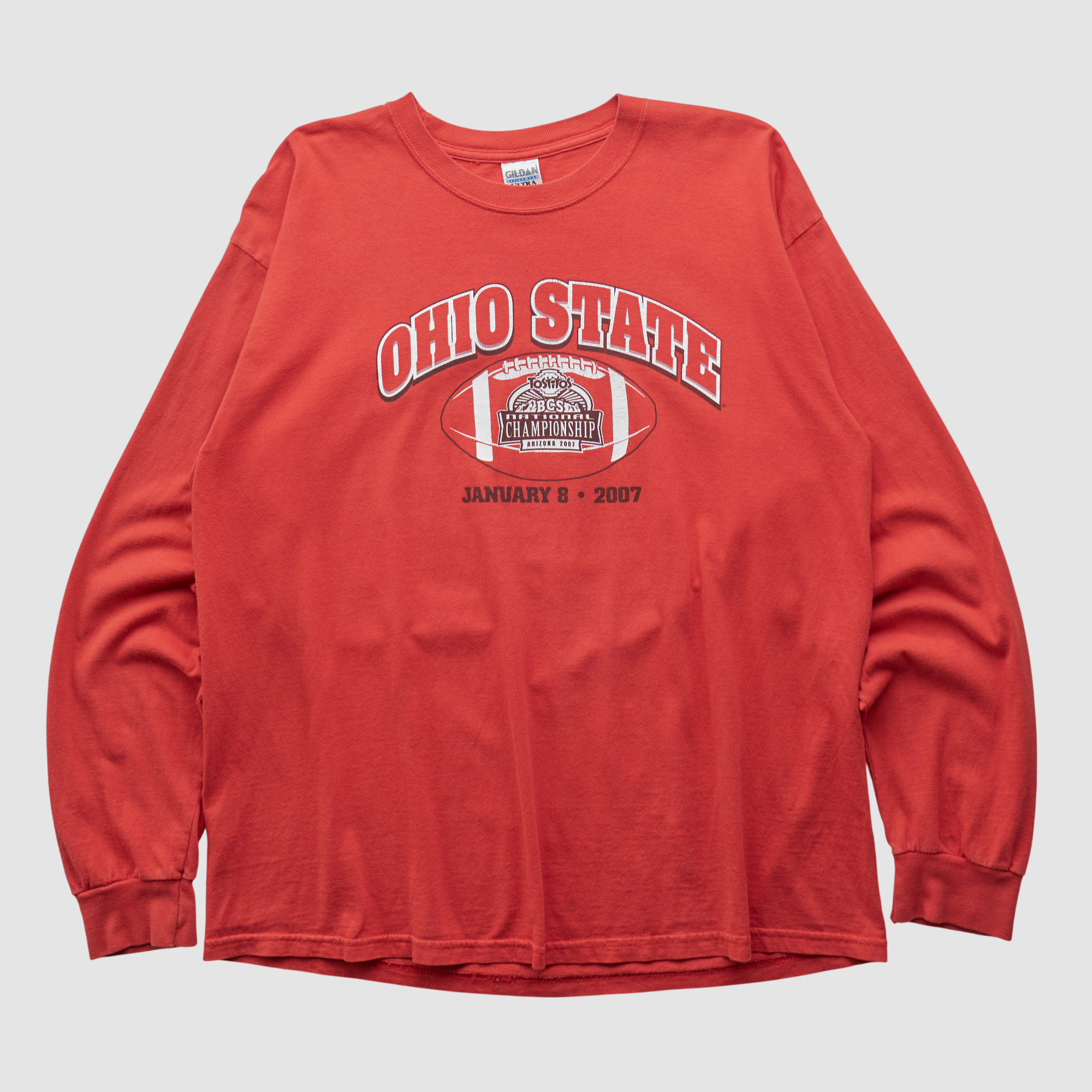 Ohio State Buckeyes Gildan 2007 Long Sleeve T-shirt - Red - M by Fanatics Real Vintage