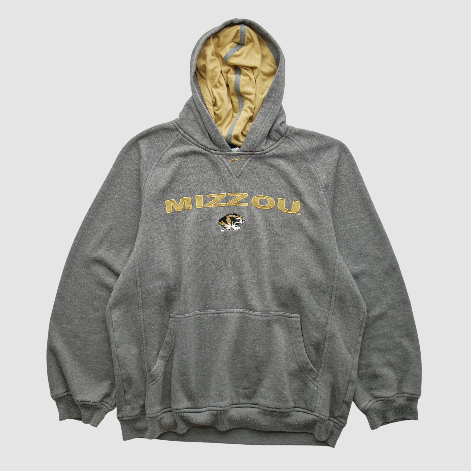 Missouri Tigers Nike 2000s Hooded Pullover Sweatshirt - Gray - S by Fanatics Real Vintage