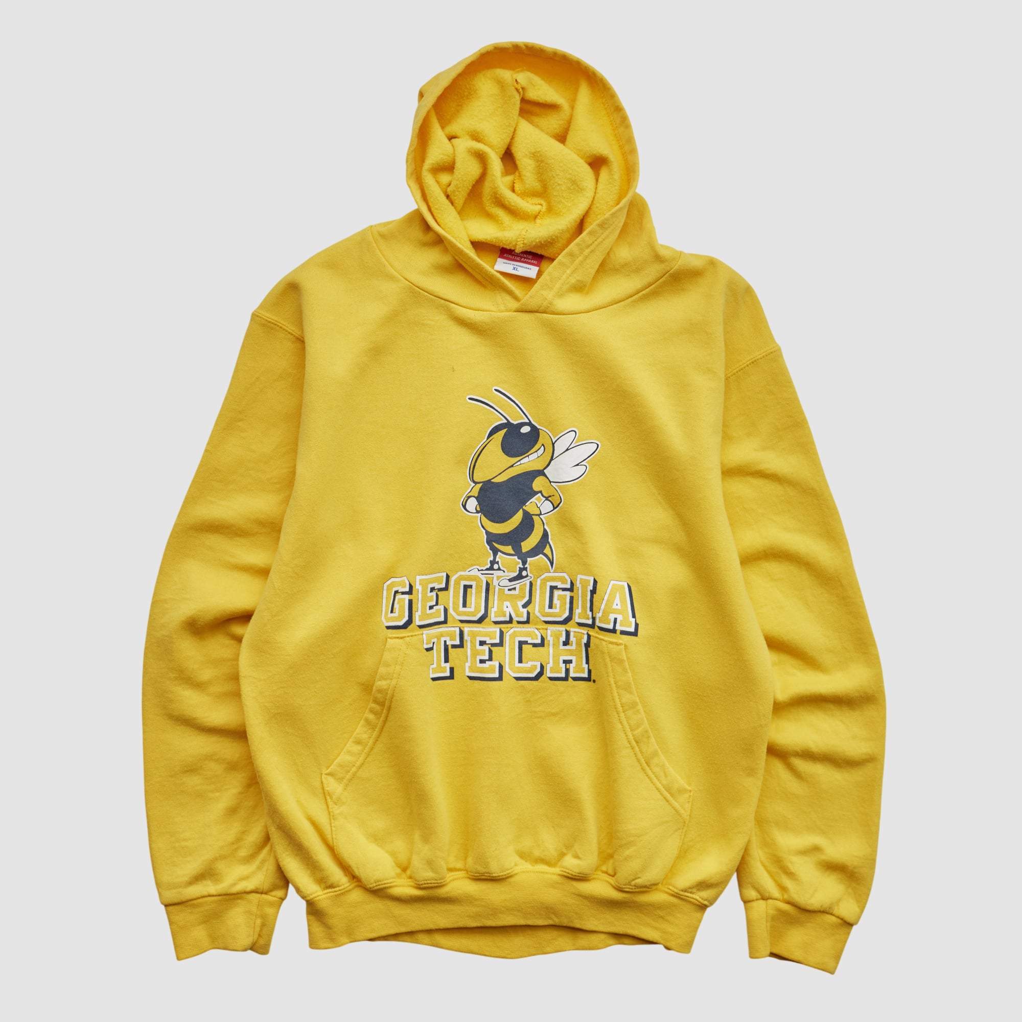 Georgia Tech Yellow Jackets Champion 2000s Hooded Pullover Sweatshirt - Yellow - XS by Fanatics Real Vintage