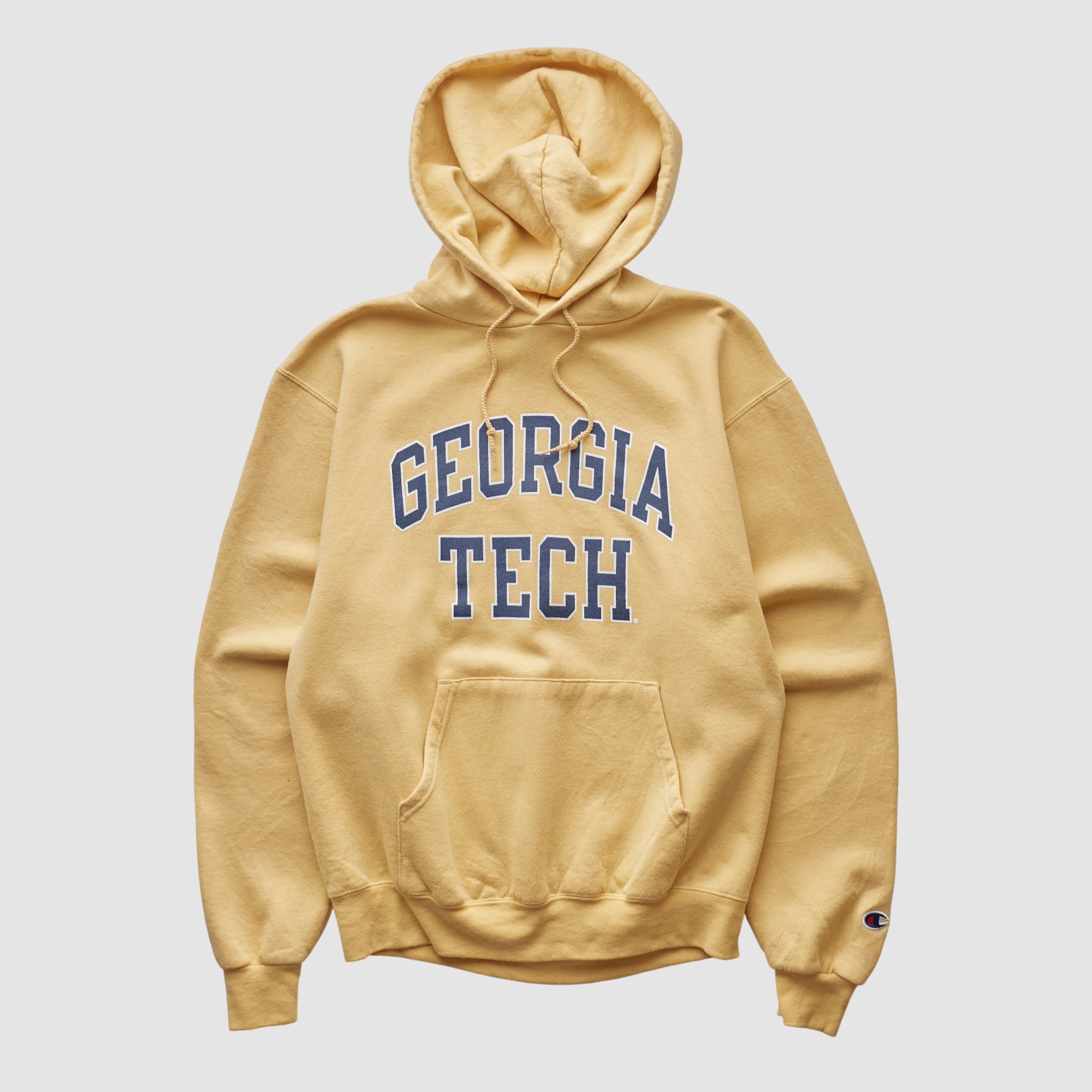 Georgia Tech Yellow Jackets Champion 2000s Hooded Pullover Sweatshirt - Yellow - XS by Fanatics Real Vintage