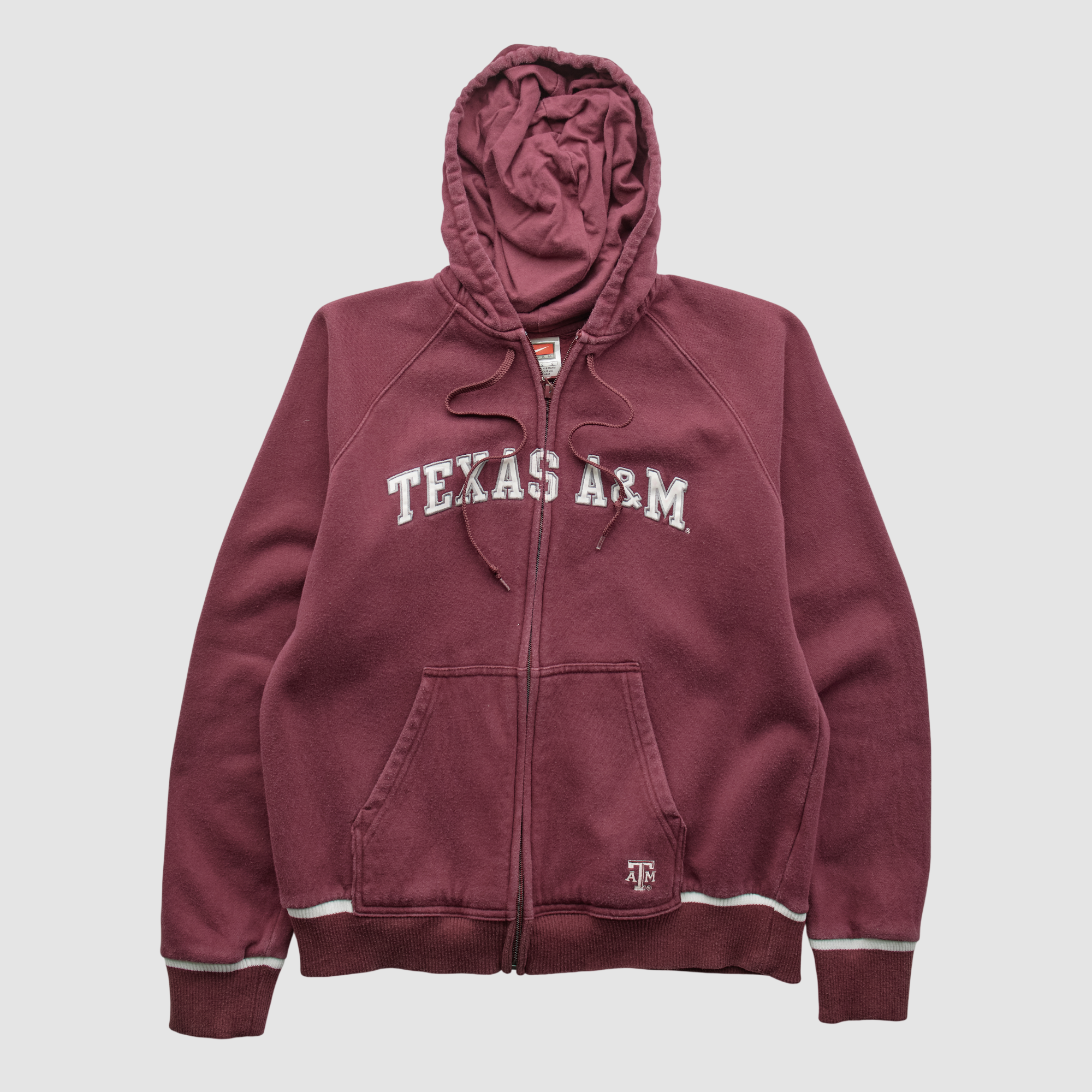 Texas A&M Aggies Nike 2000s Hooded Full Zip Sweatshirt - Maroon - XS by Fanatics Real Vintage