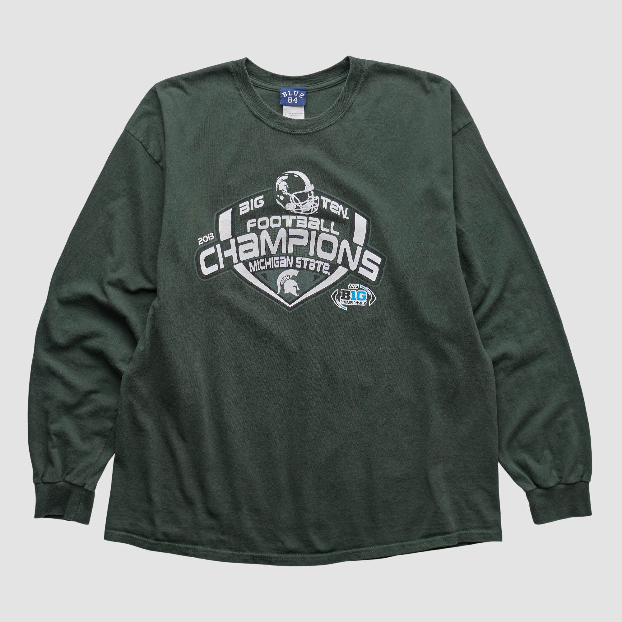 Michigan State Spartans Blue 84 2013 Long Sleeve T-shirt - Green - L by Fanatics Real Vintage: retailer-supplied image