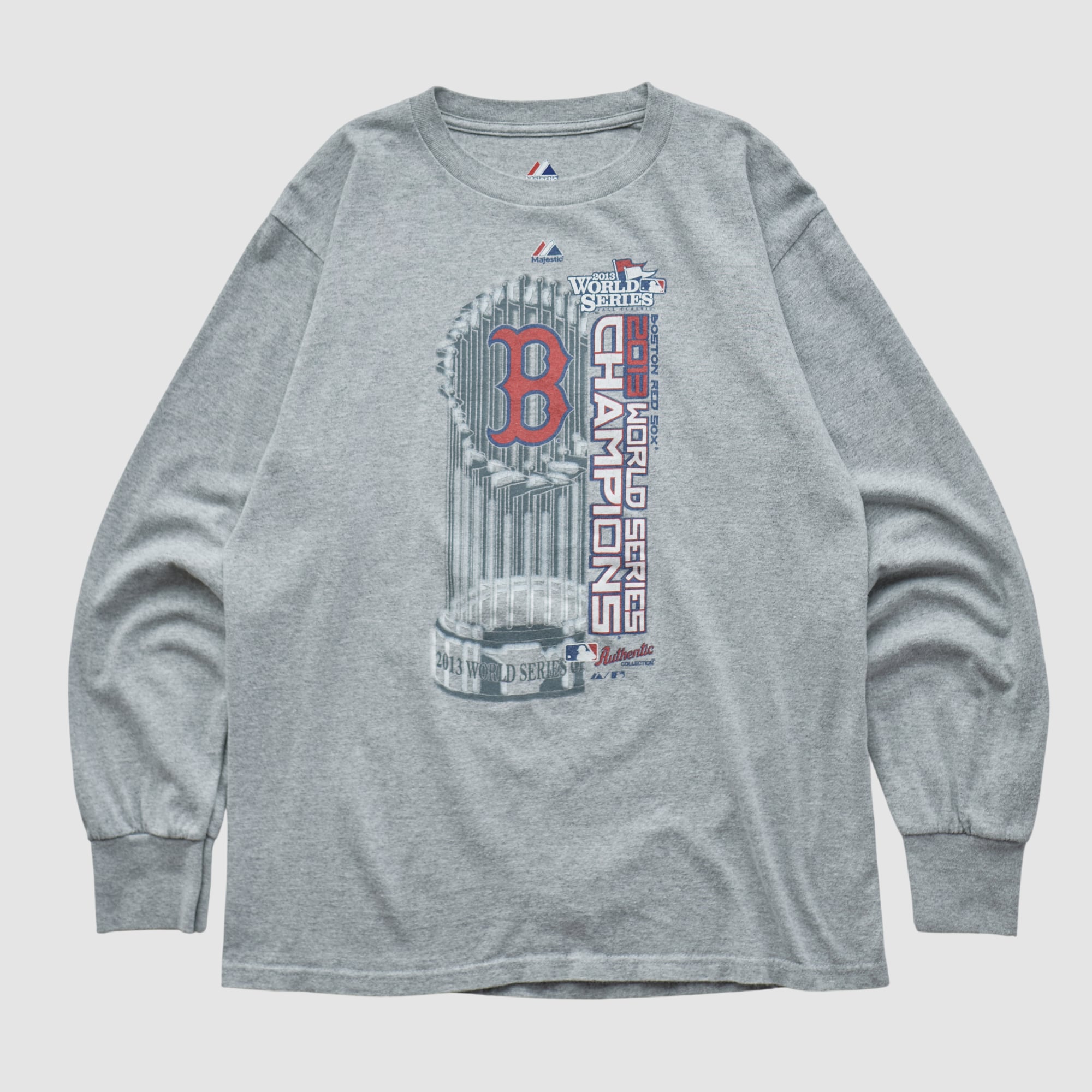 Boston Red Sox Majestic 2013 Long Sleeve T-shirt - Heather Gray - S by Fanatics Real Vintage