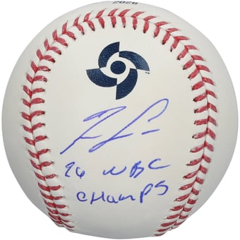Ronald Acuña Jr. Venezuela Baseball Autographed 2026 World Baseball Classic Champions Baseball with "26 WBC Champs" Inscription