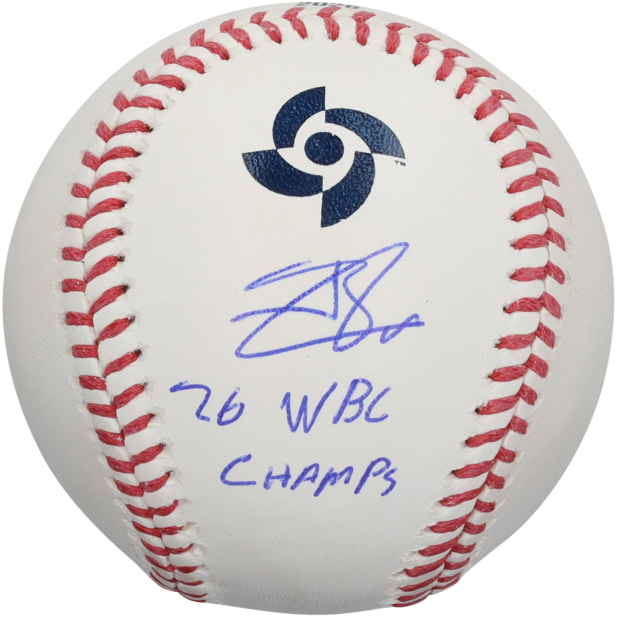 Jackson Chourio Venezuela Baseball Autographed 2026 World Baseball Classic Champions Baseball with "26 WBC Champs" Inscription