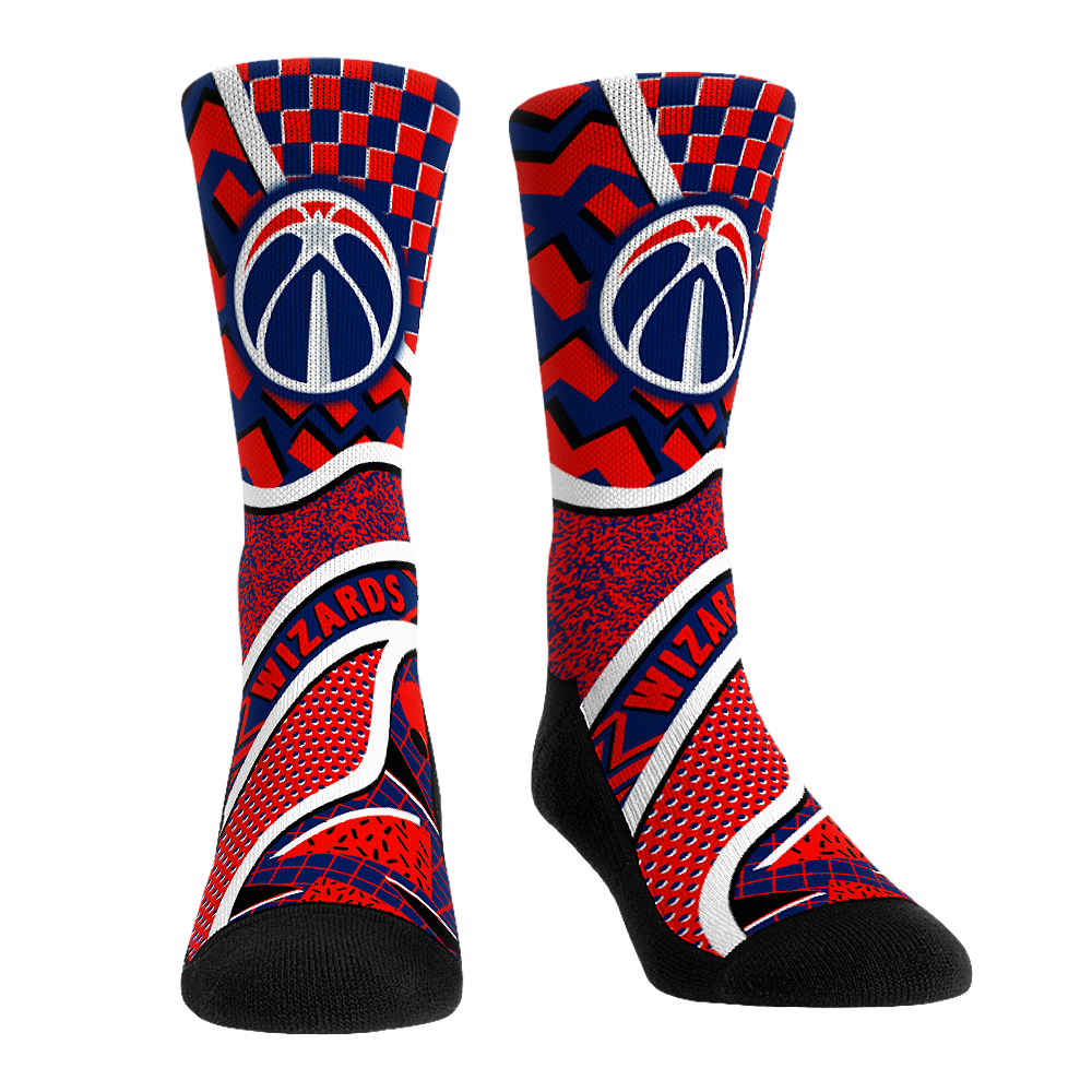 Unisex Rock Em  Blue Washington Wizards Ball Pattern Crew Socks